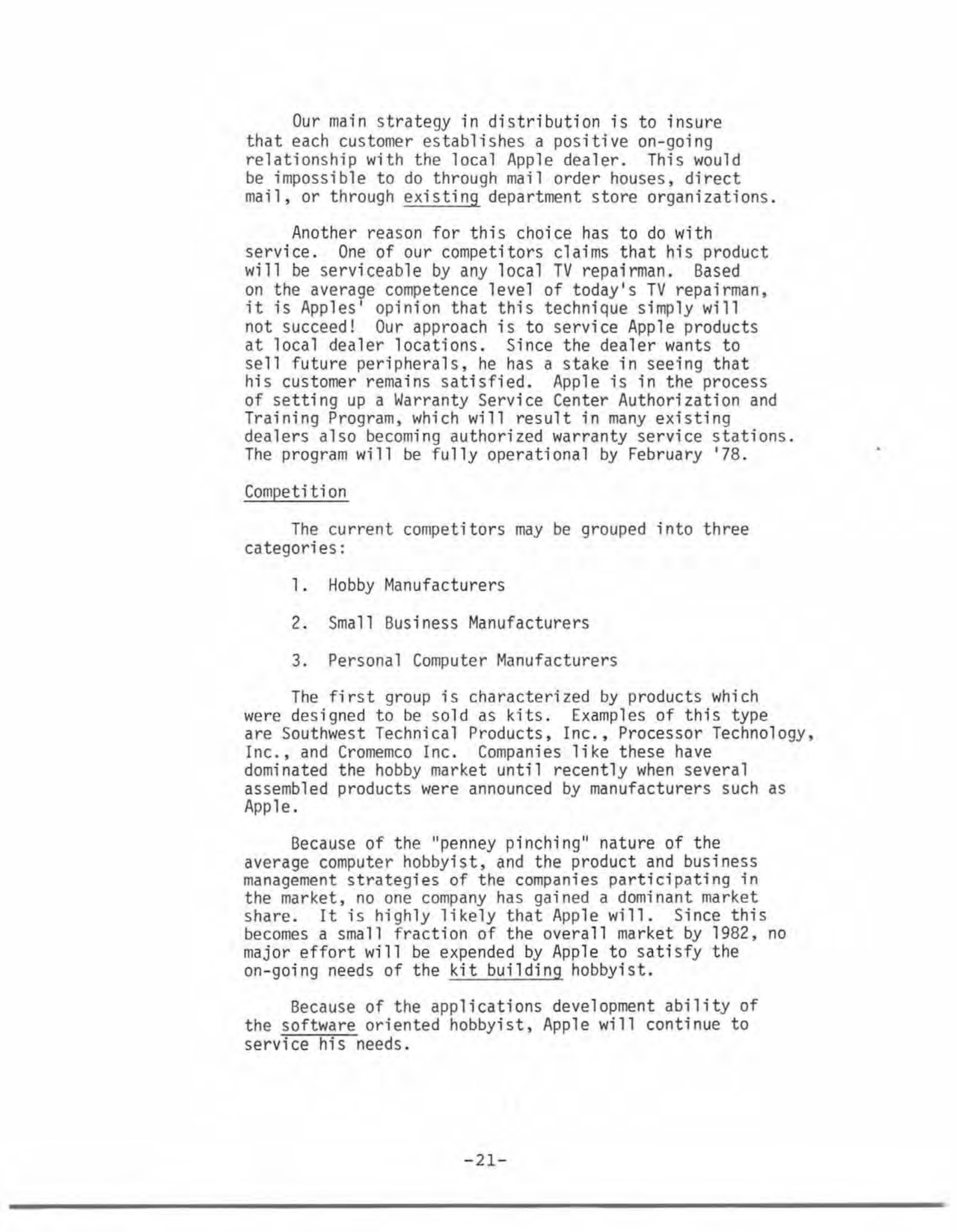 Apple Business Plan — page 19