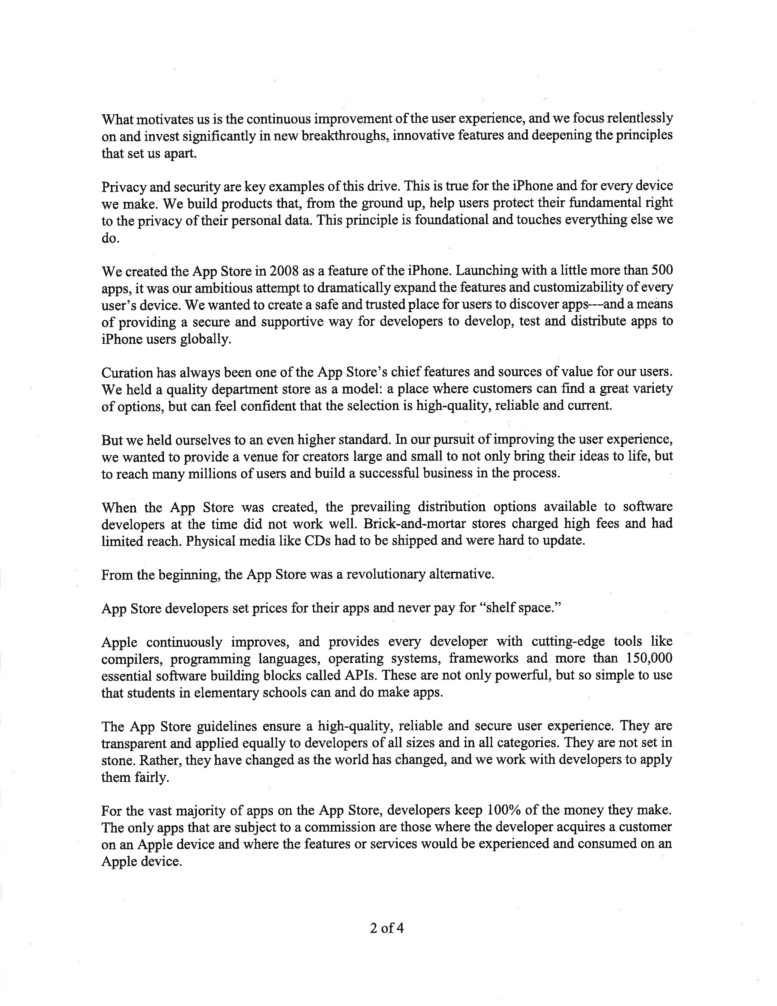 Apple Congressional Opening Statement — page 2
