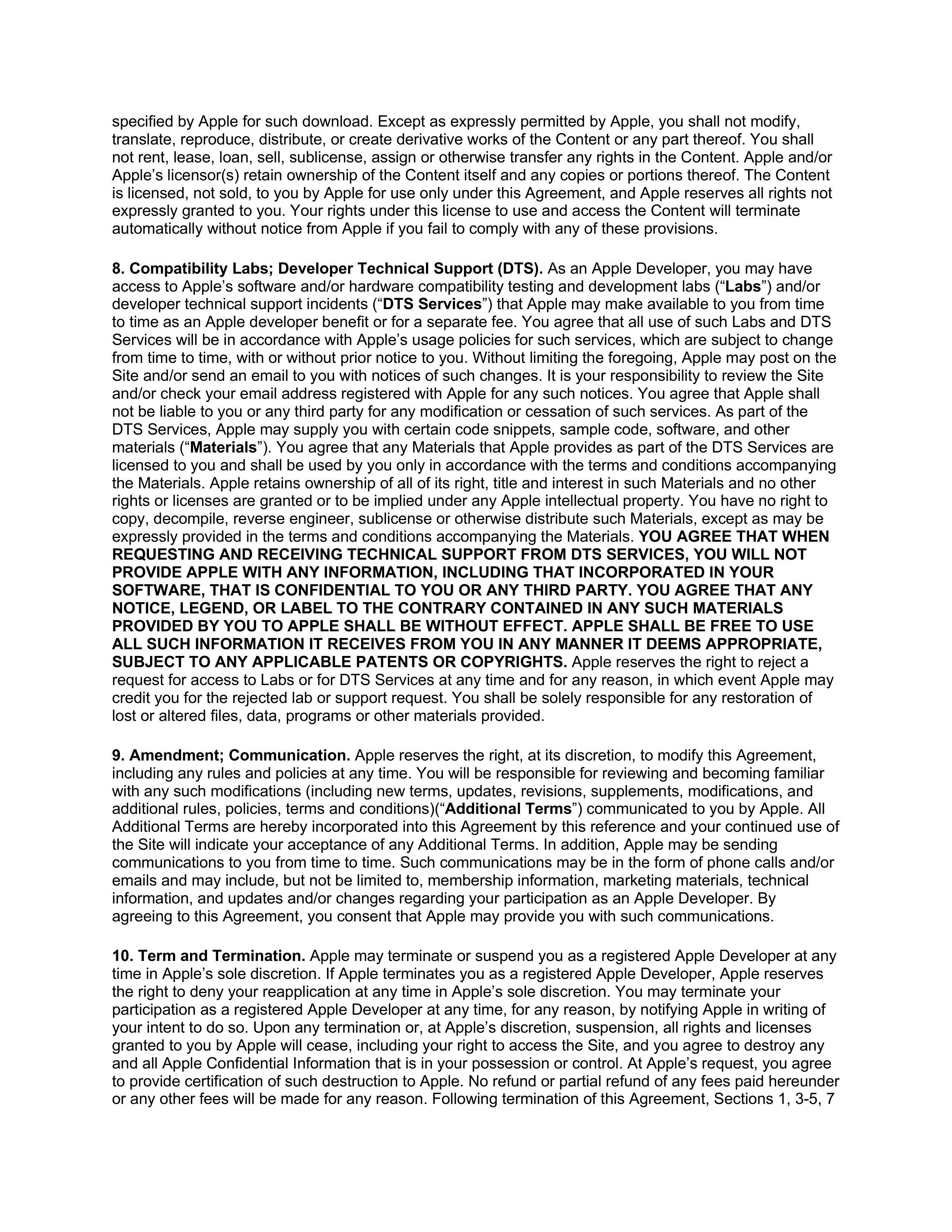 Apple Developer Agreement — page 4