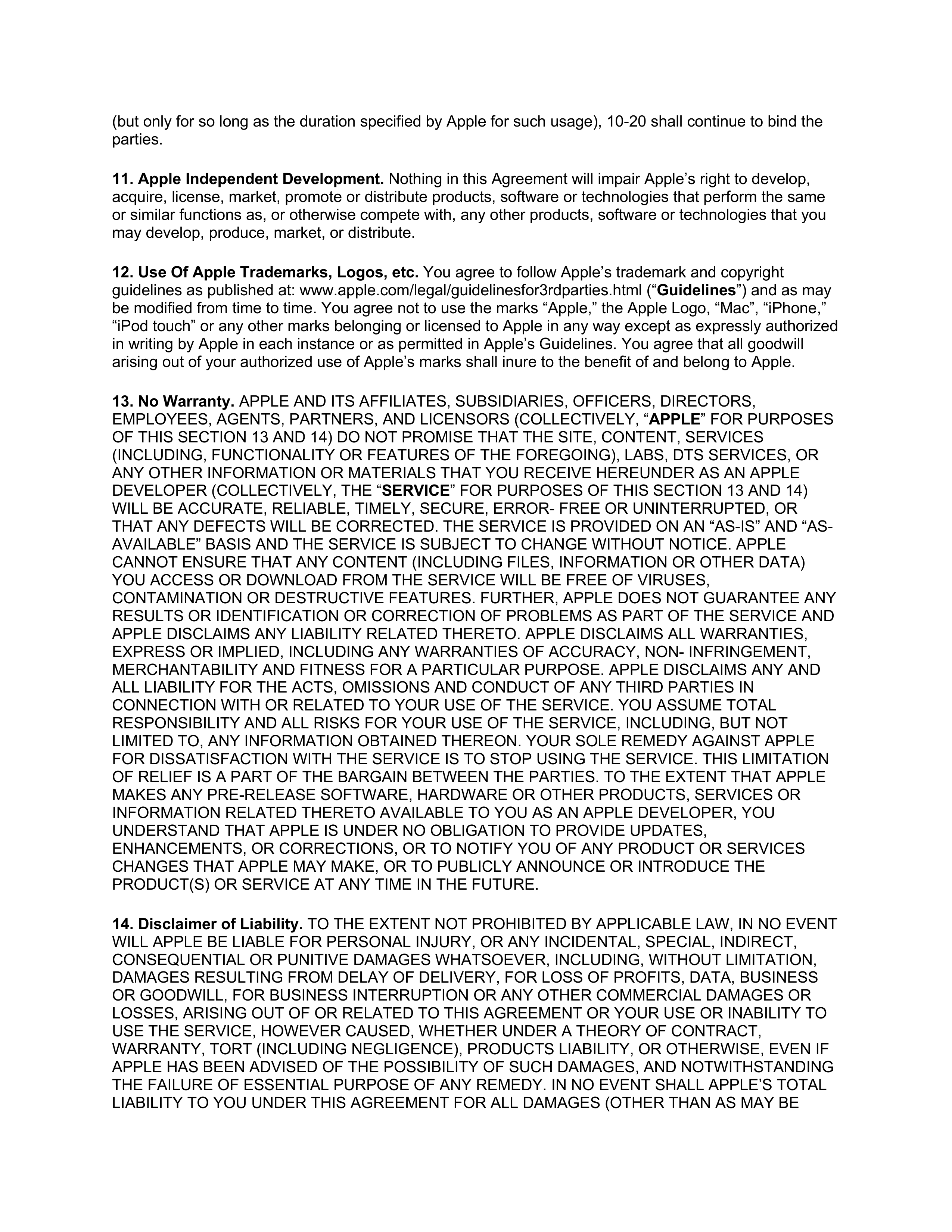 Apple Developer Agreement — page 5