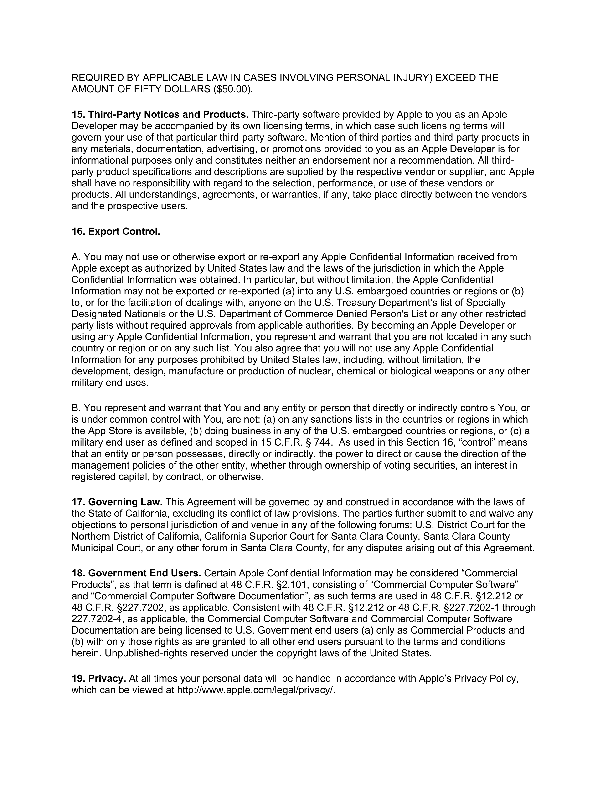 Apple Developer Agreement — page 6