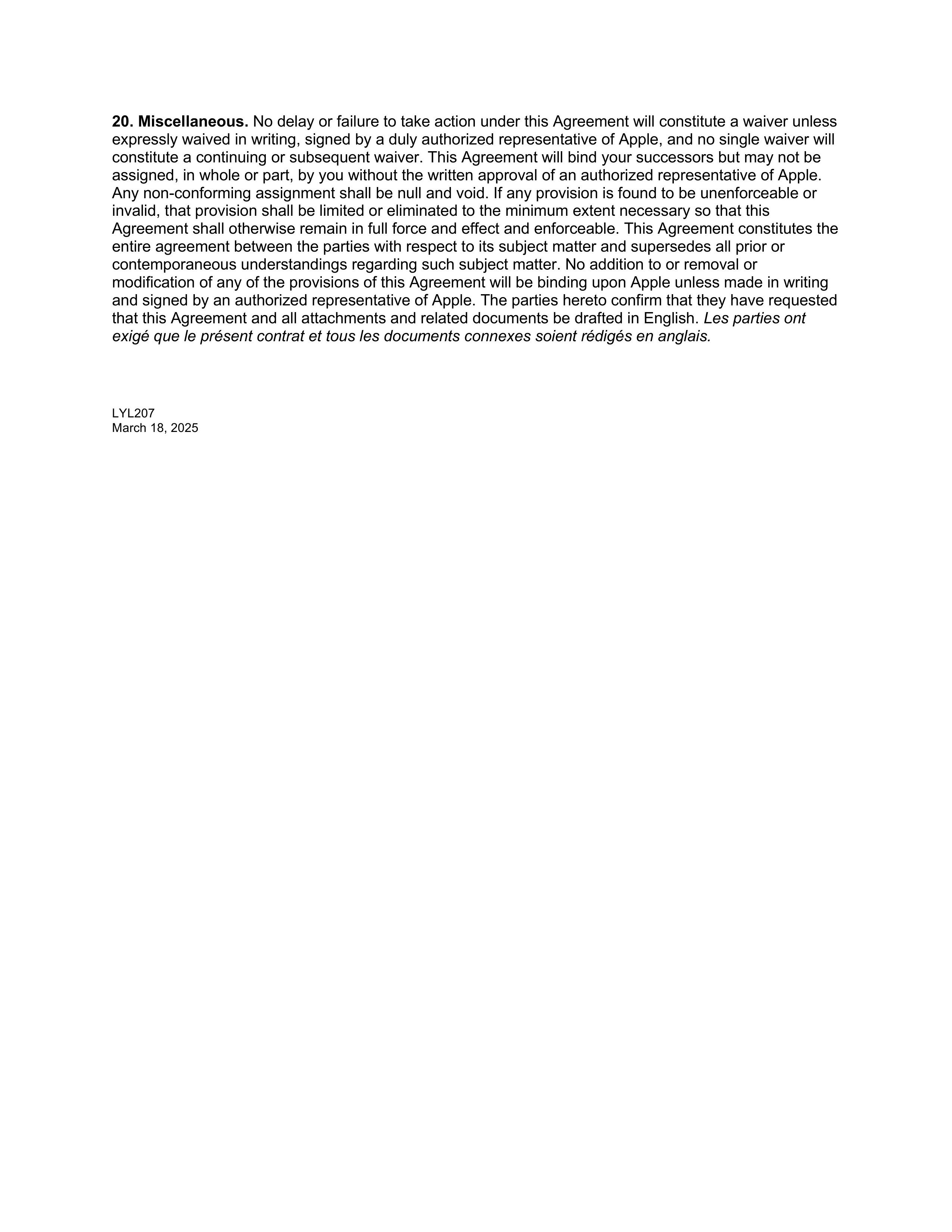 Apple Developer Agreement — page 7
