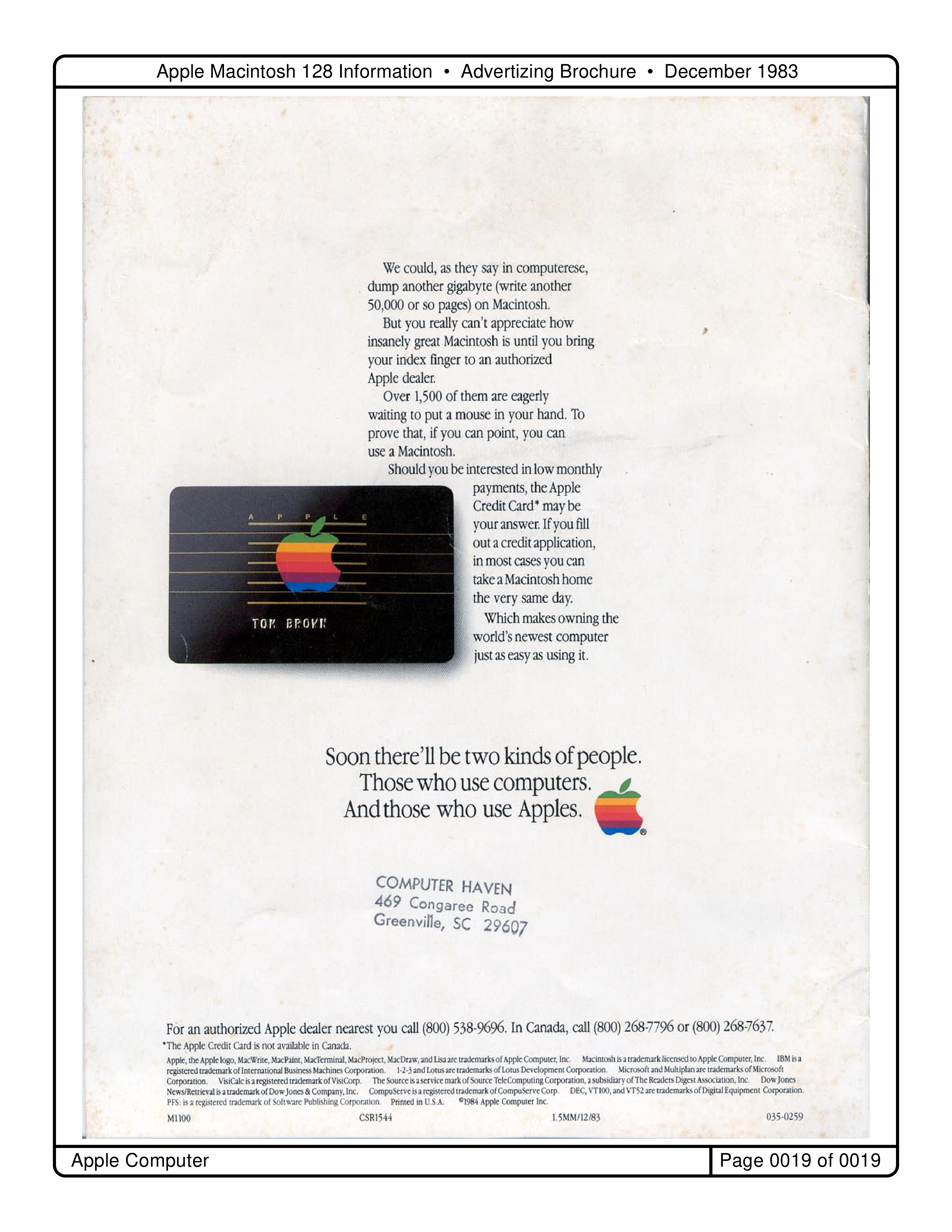 Apple Macintosh 128 Brochure — page 19