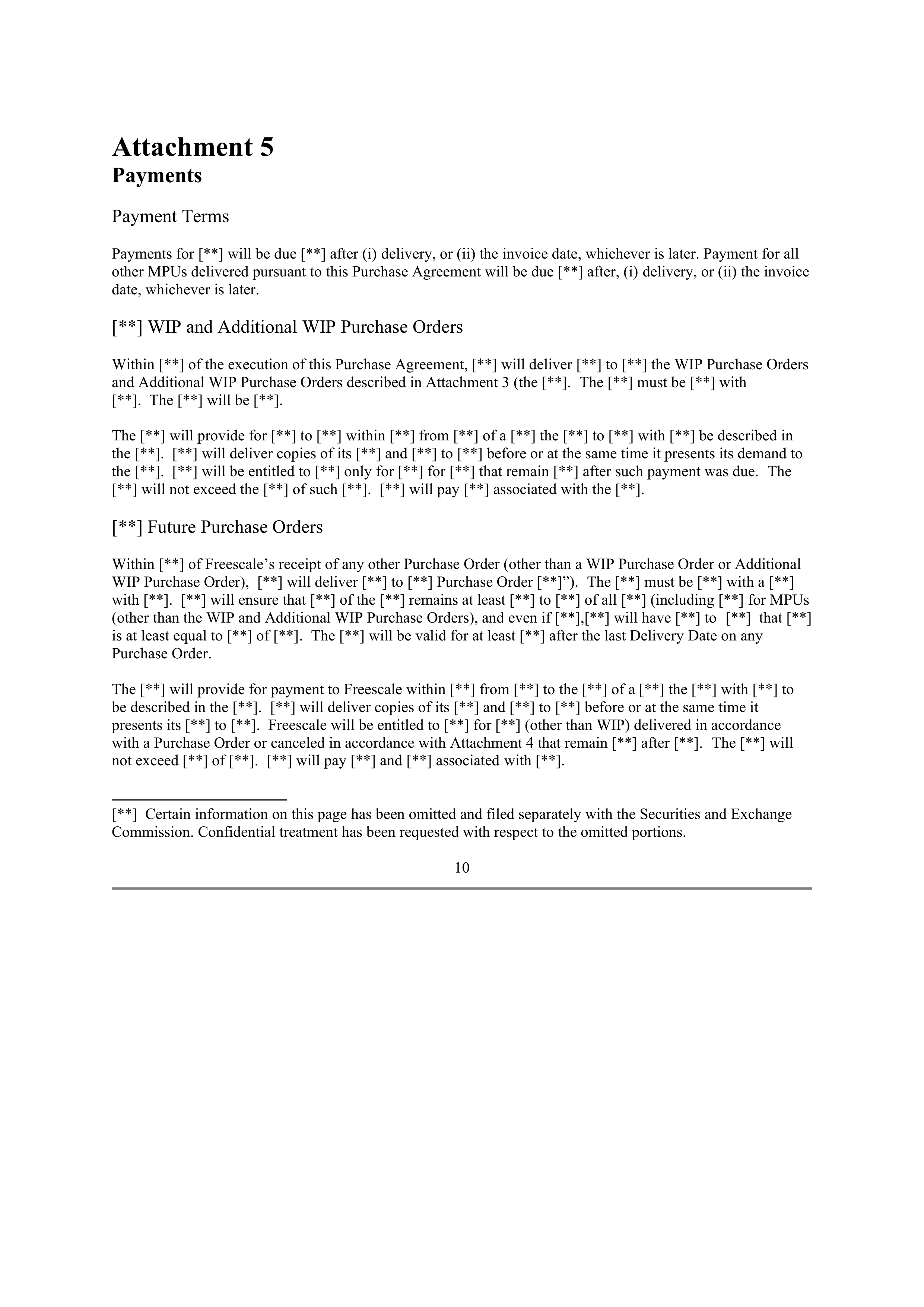 Apple Purchase Agreement Between Apple and Freescale — page 12
