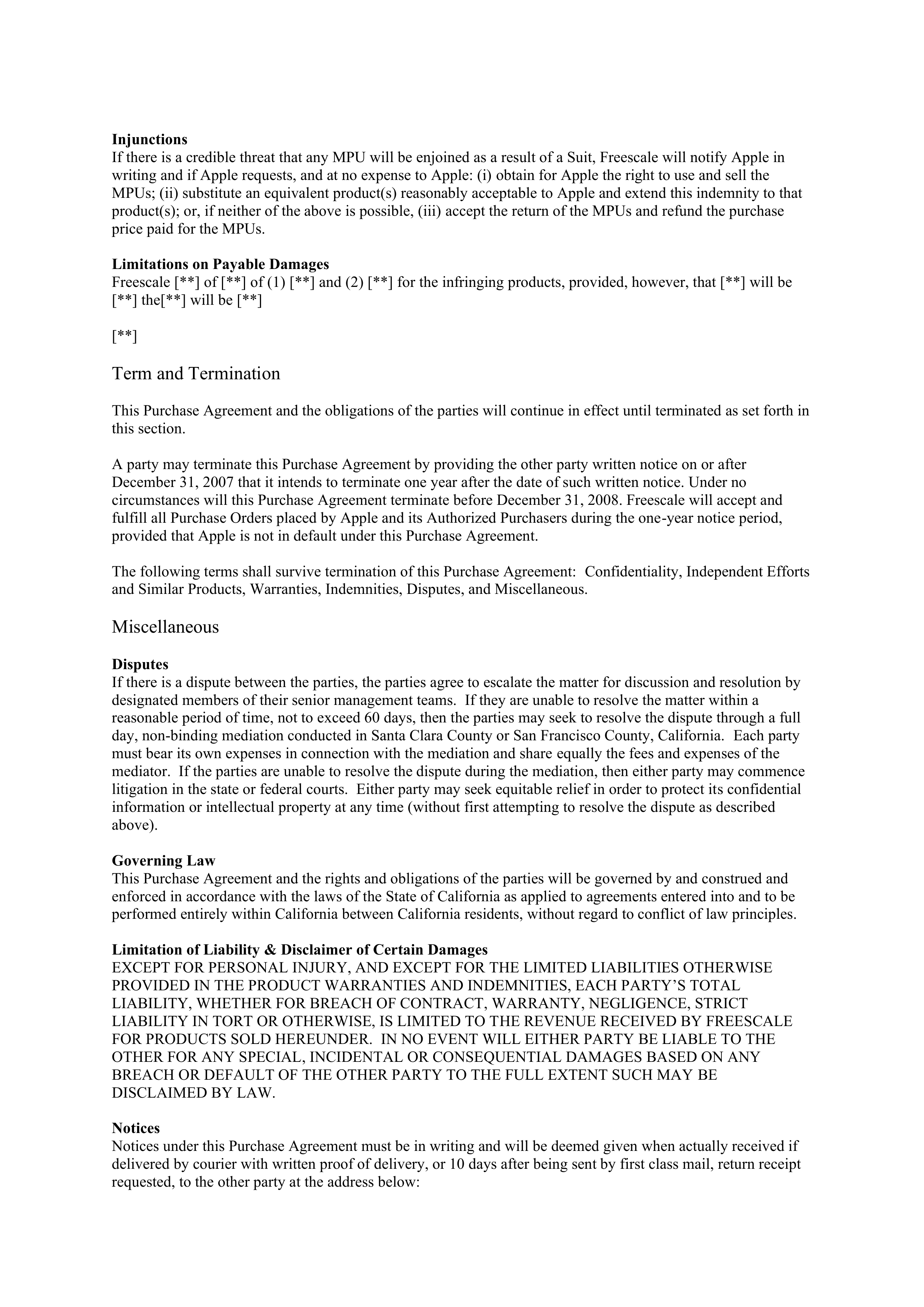 Apple Purchase Agreement Between Apple and Freescale — page 3
