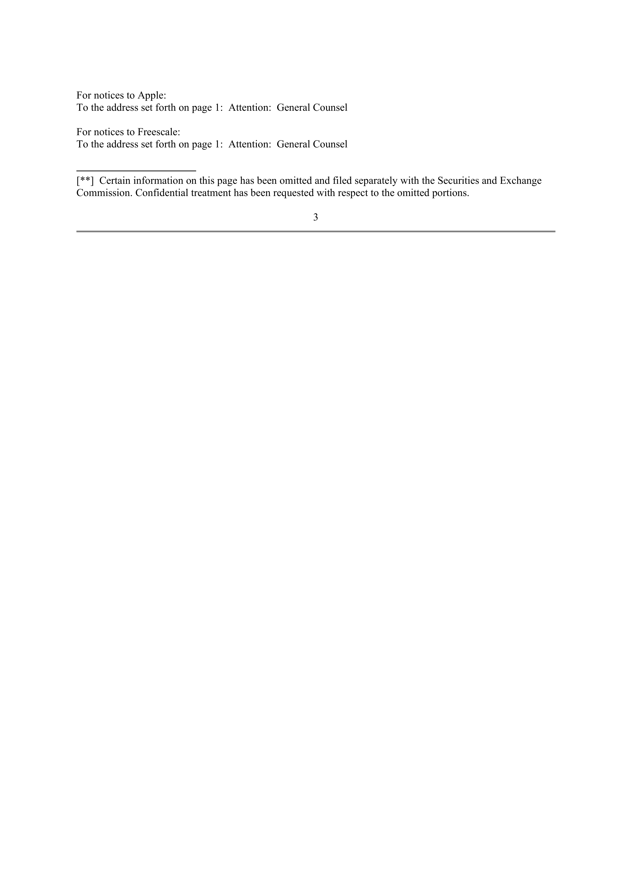 Apple Purchase Agreement Between Apple and Freescale — page 4
