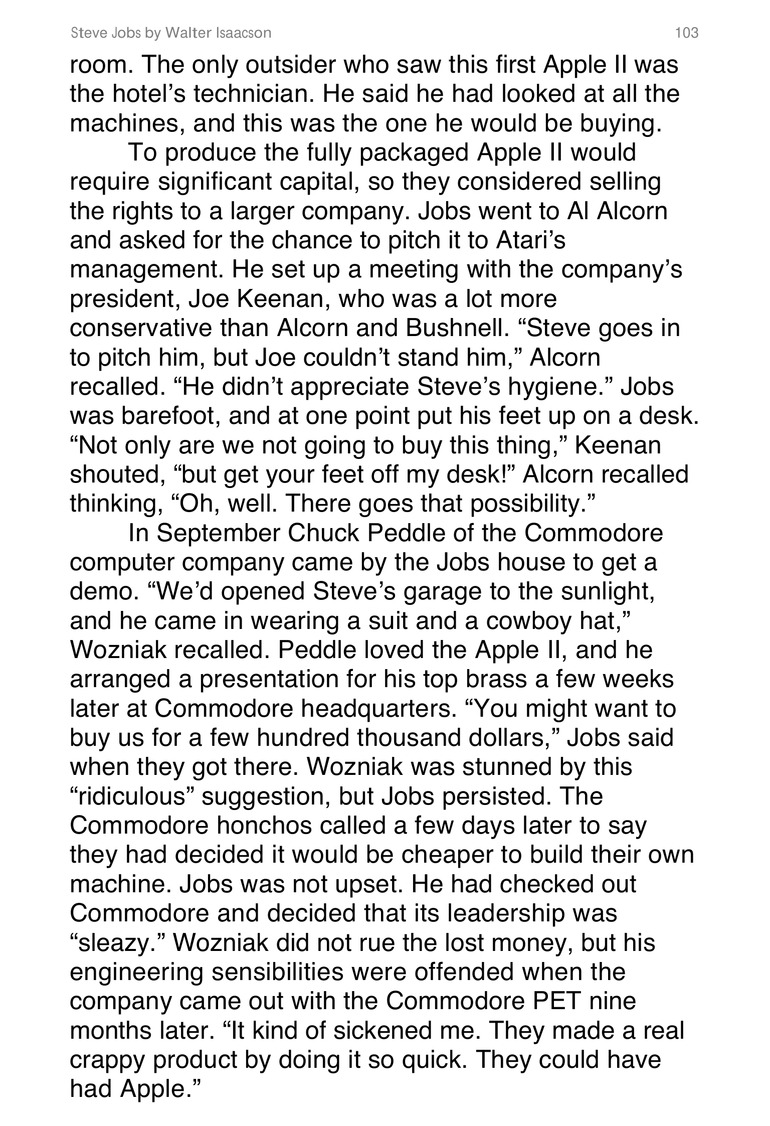 Apple Steve Jobs Biography by Walter Isaacson — page 121