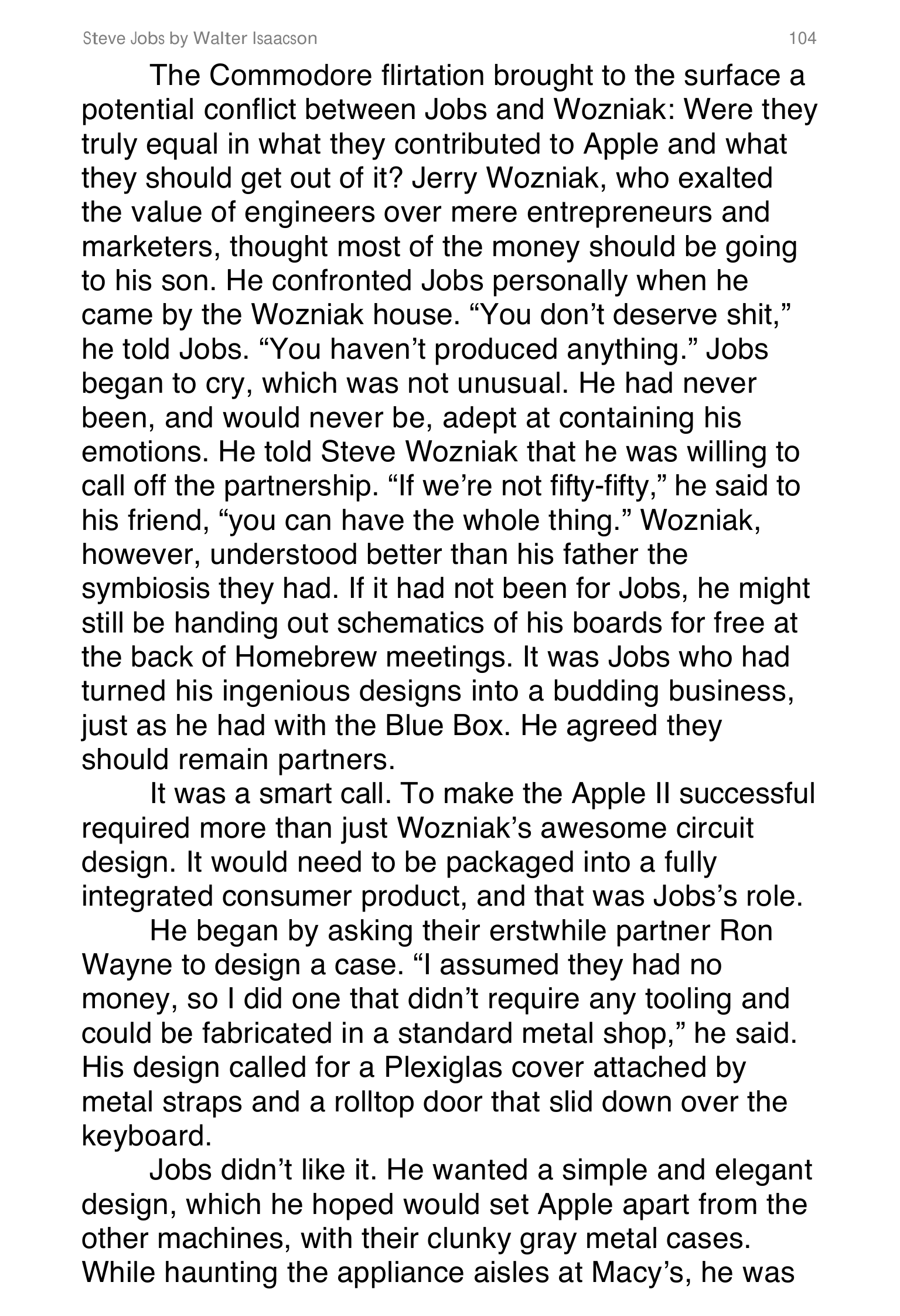 Apple Steve Jobs Biography by Walter Isaacson — page 122