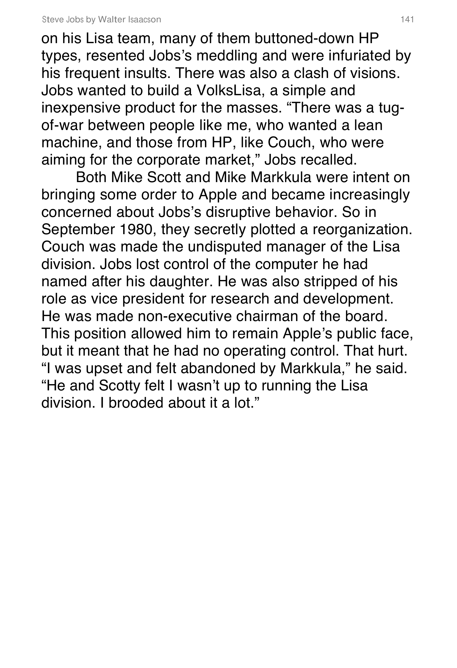 Apple Steve Jobs Biography by Walter Isaacson — page 159