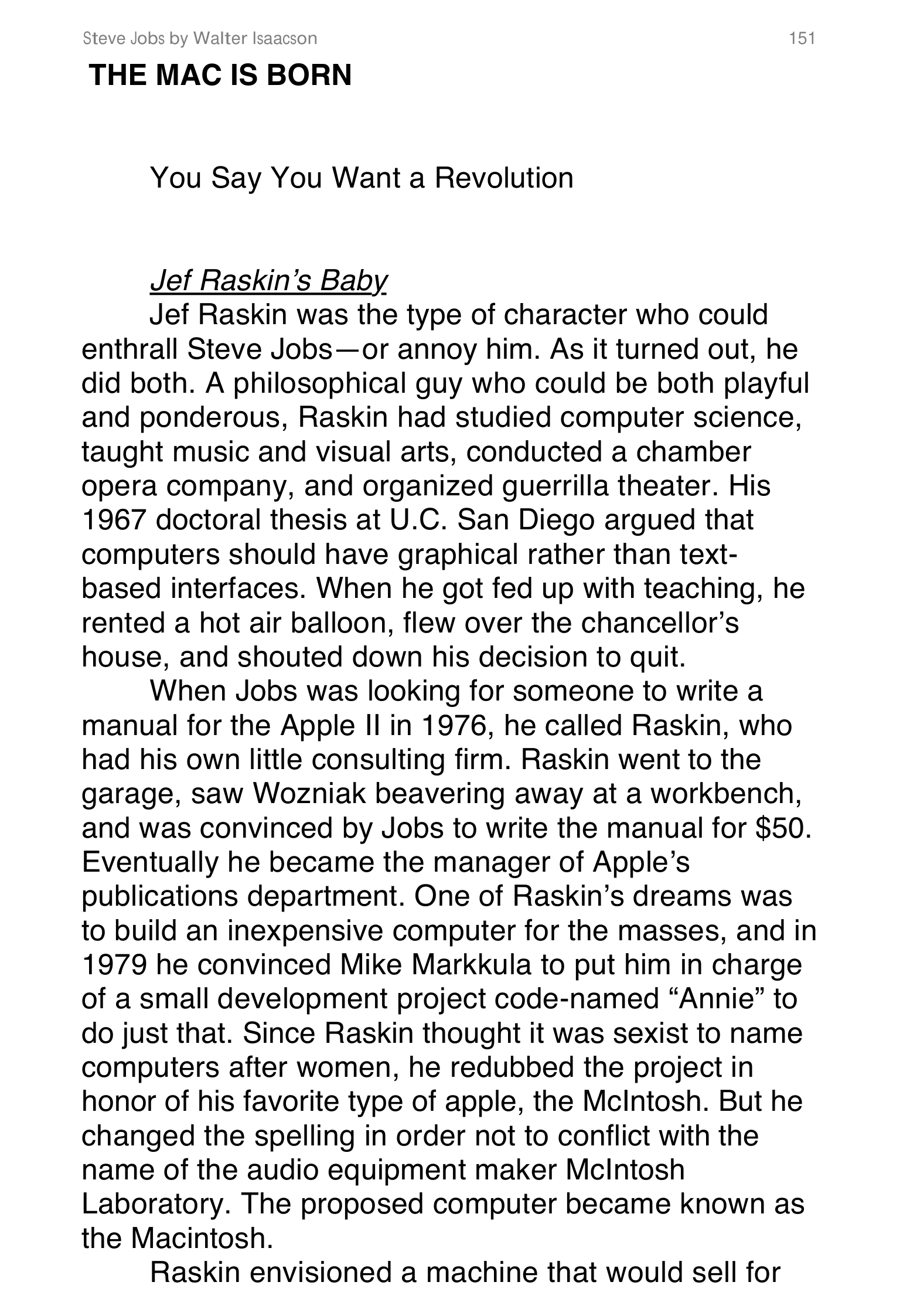 Apple Steve Jobs Biography by Walter Isaacson — page 169
