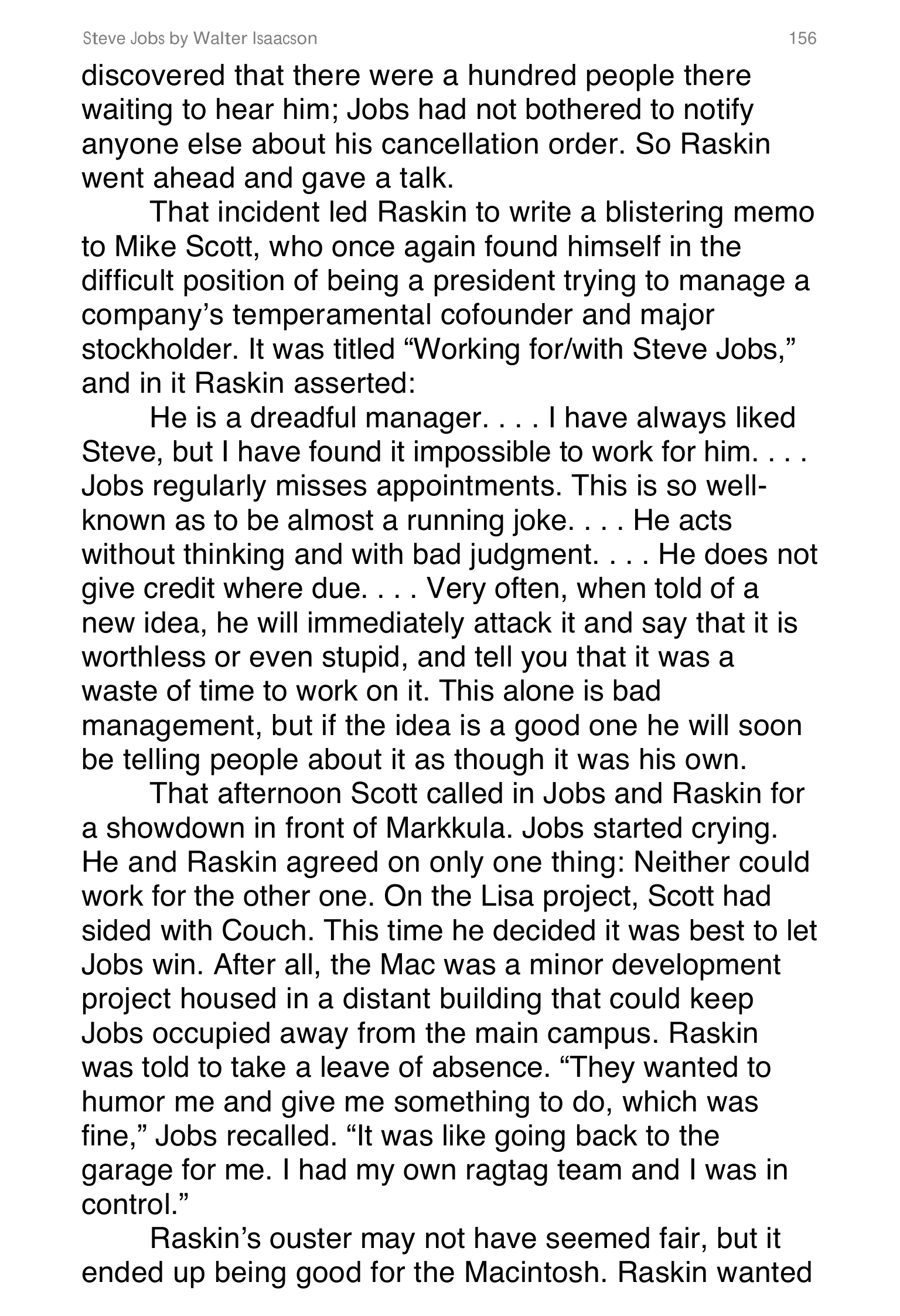 Apple Steve Jobs Biography by Walter Isaacson — page 174
