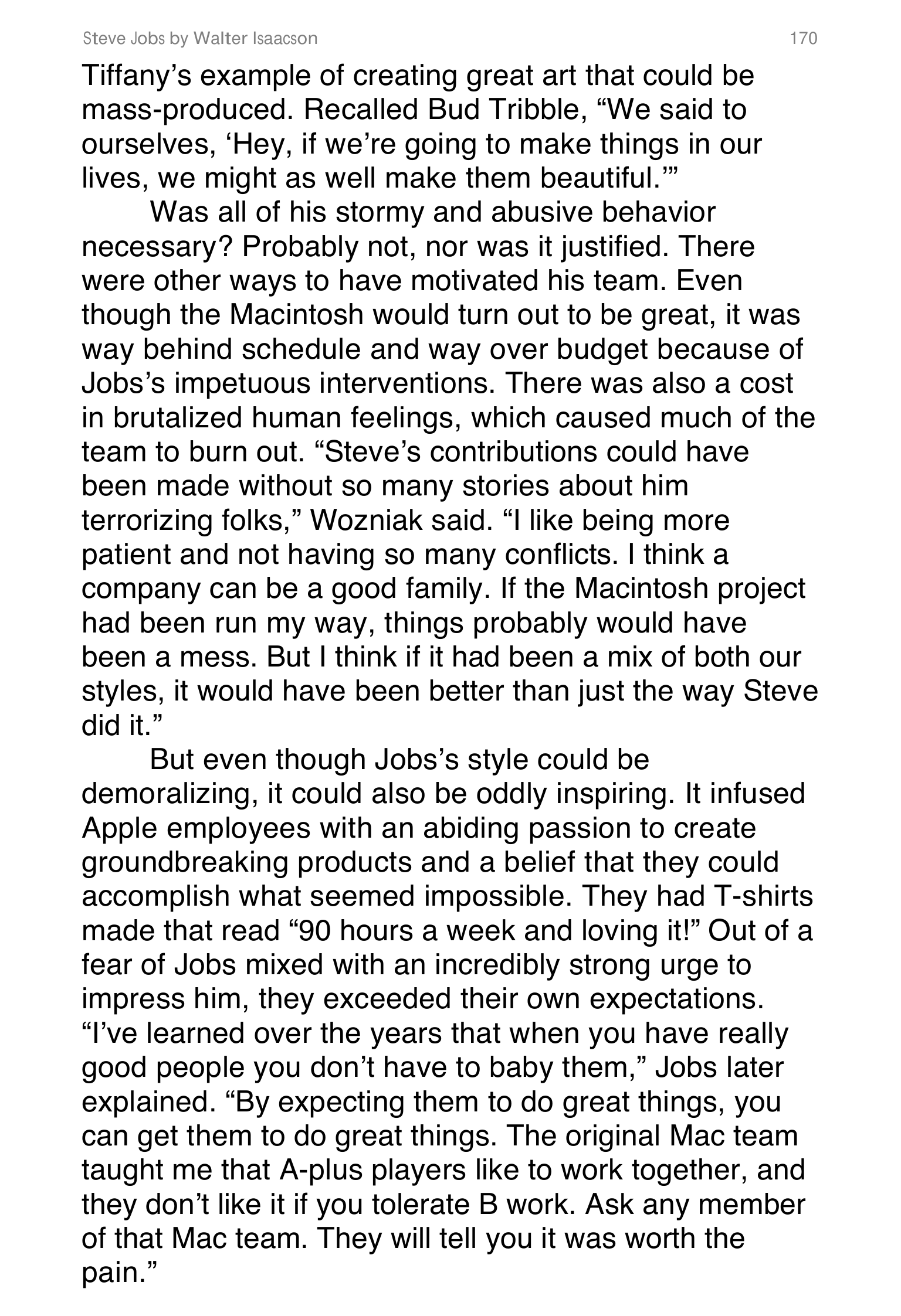 Apple Steve Jobs Biography by Walter Isaacson — page 188