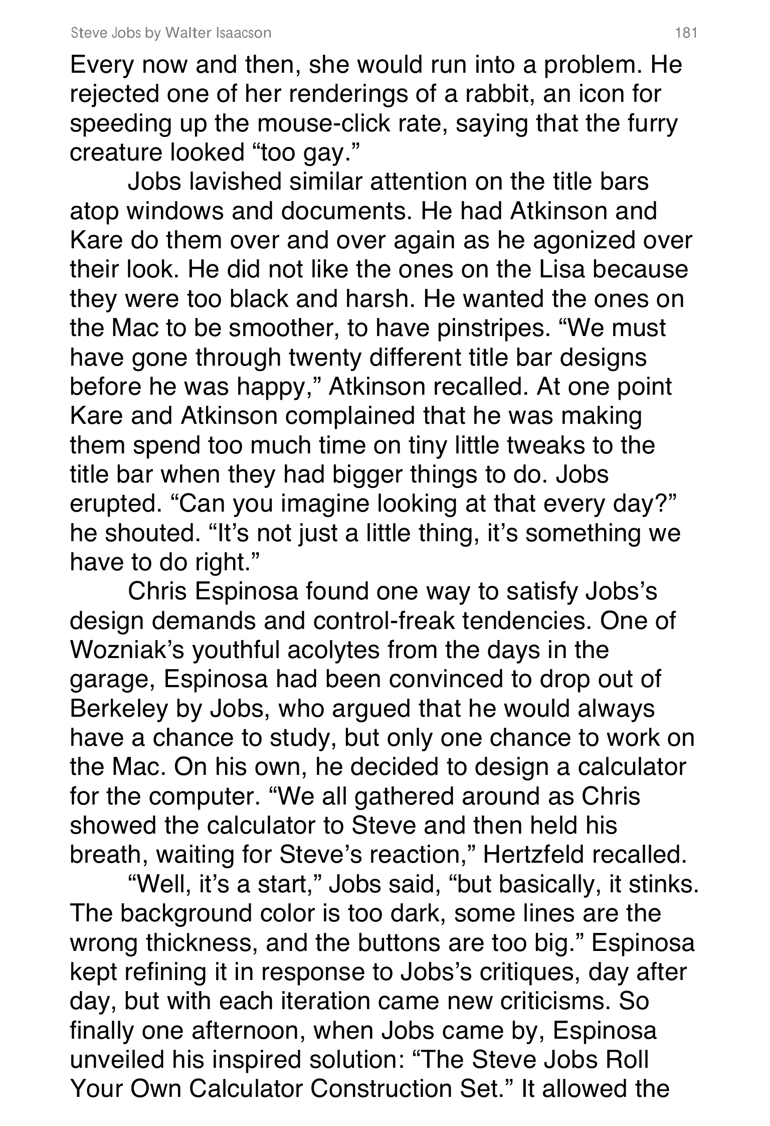 Apple Steve Jobs Biography by Walter Isaacson — page 199