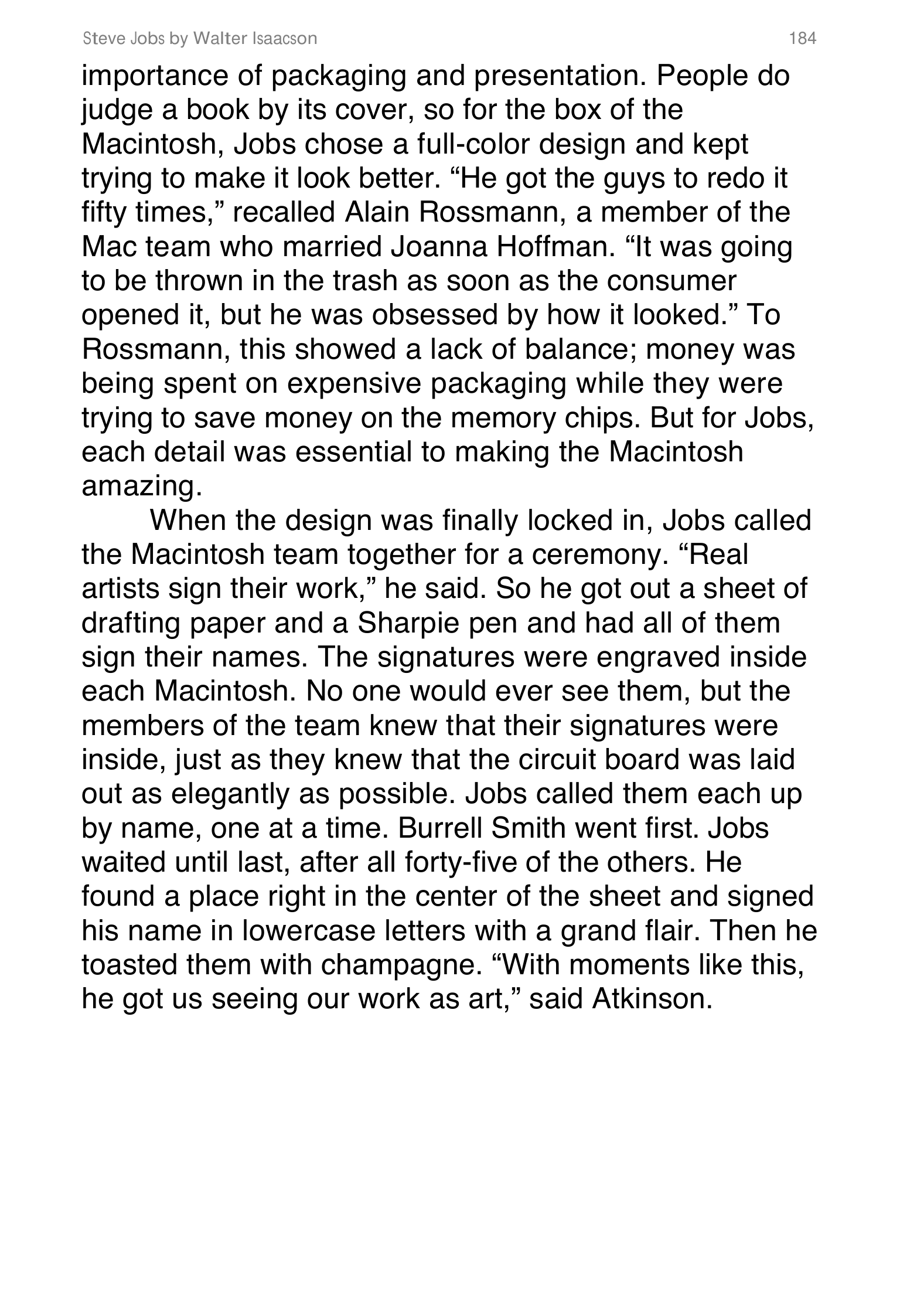 Apple Steve Jobs Biography by Walter Isaacson — page 202