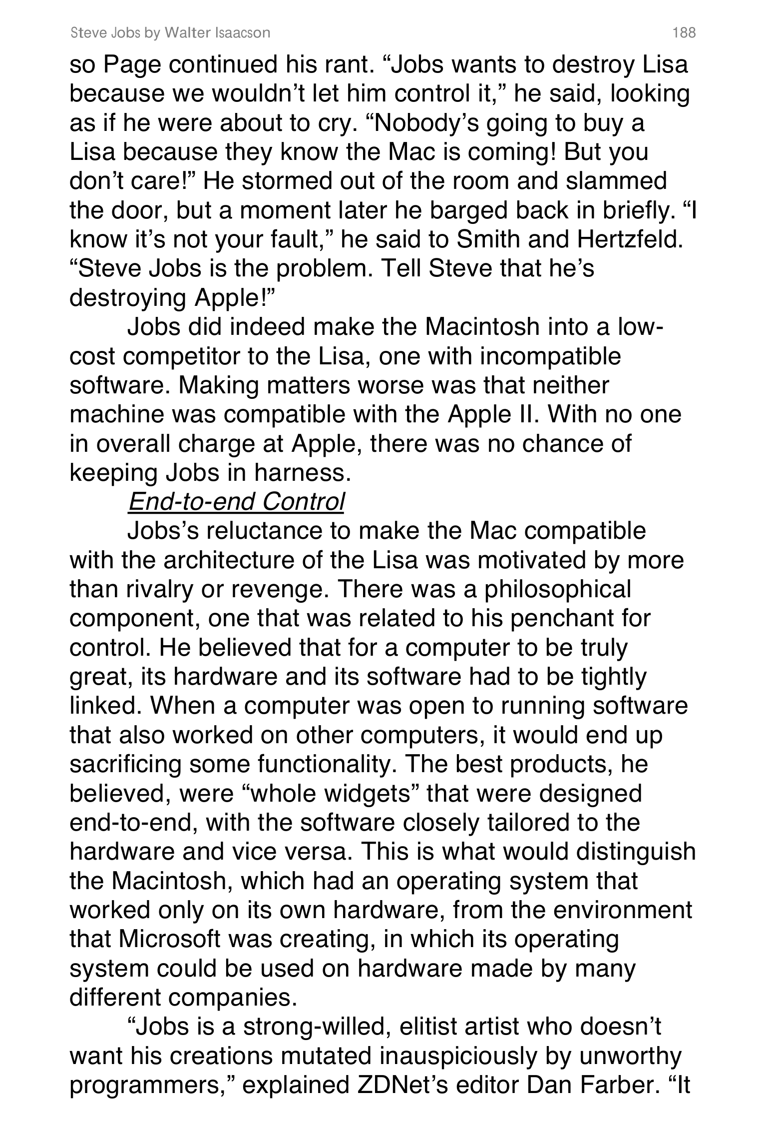 Apple Steve Jobs Biography by Walter Isaacson — page 206