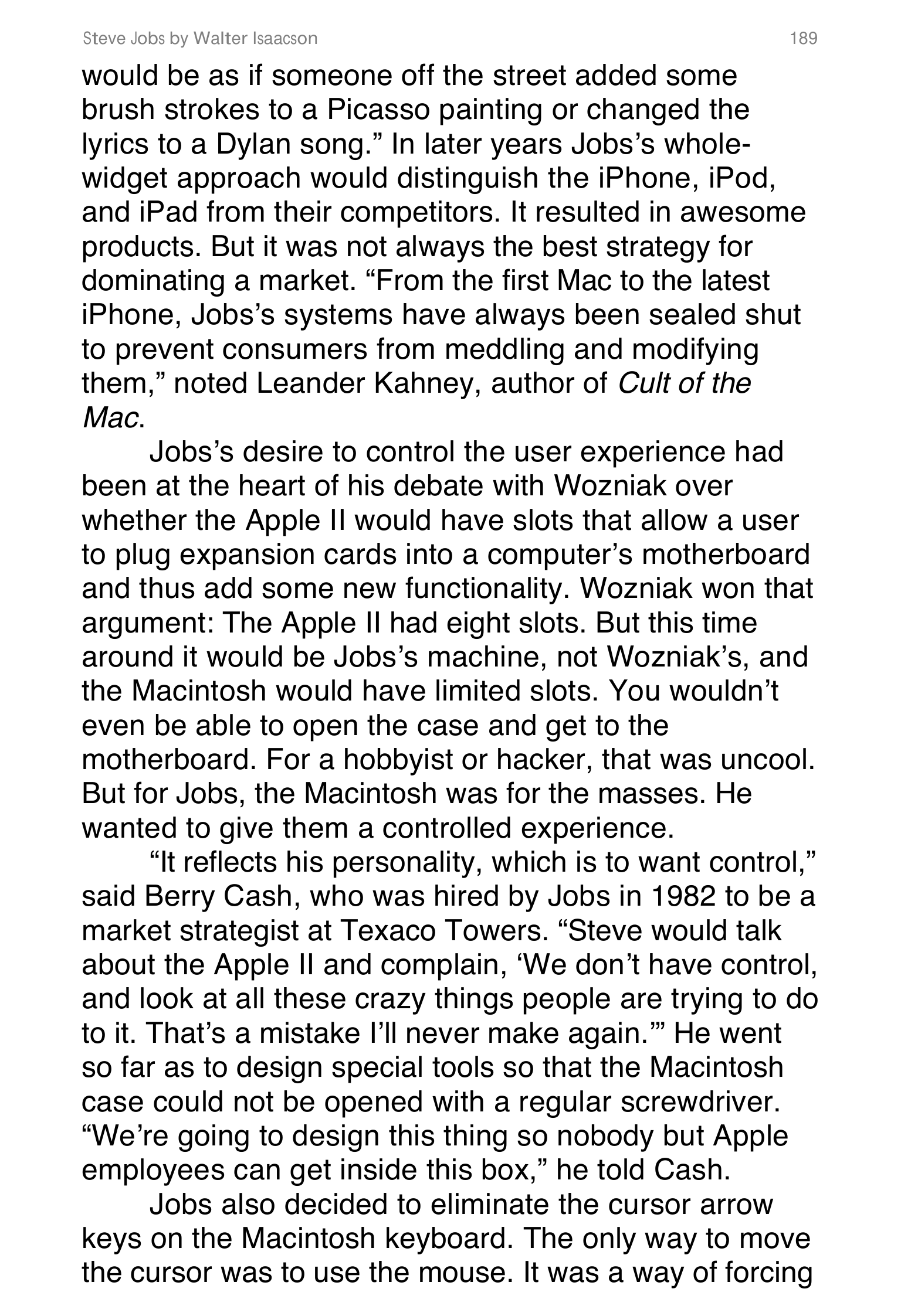 Apple Steve Jobs Biography by Walter Isaacson — page 207