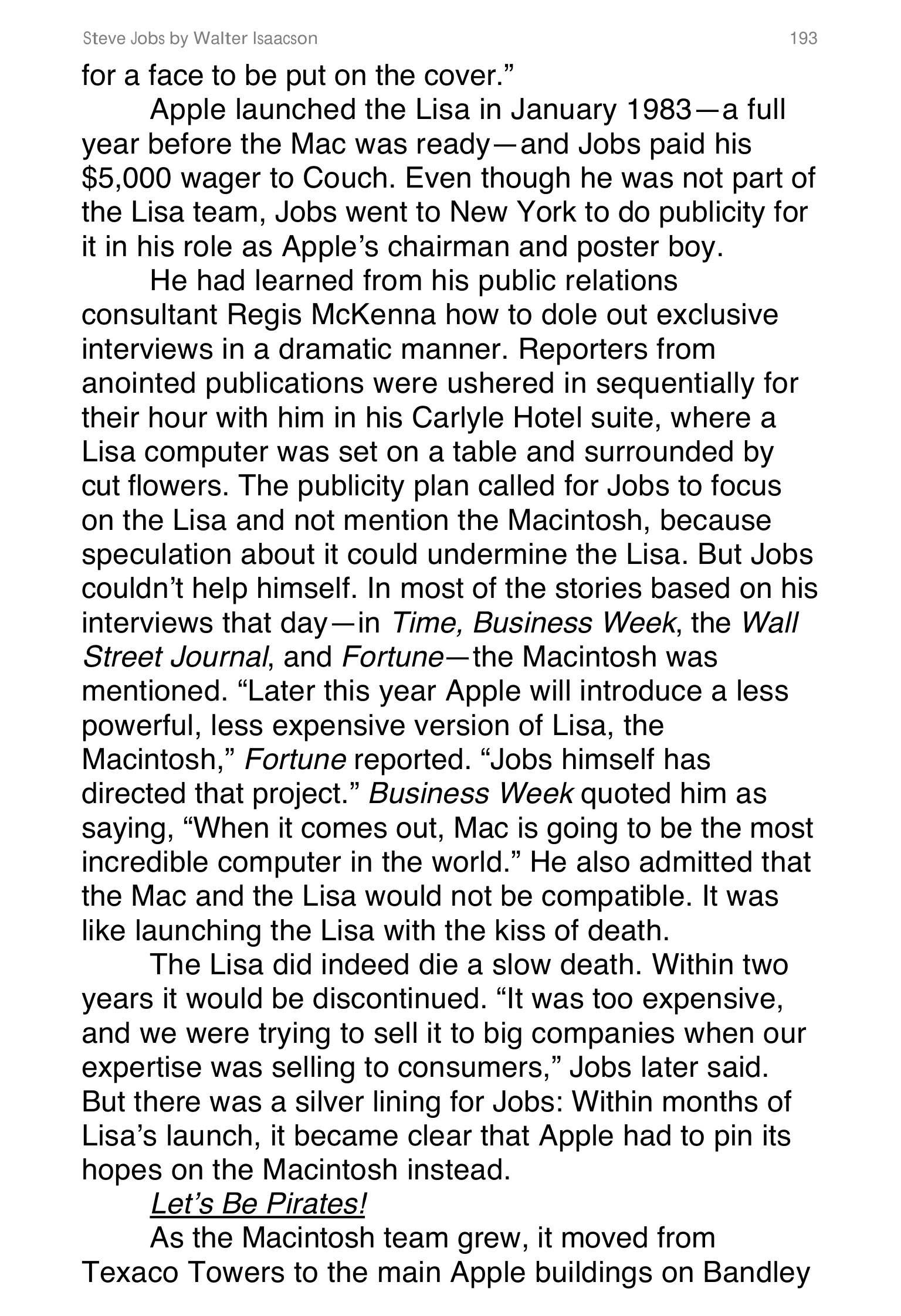 Apple Steve Jobs Biography by Walter Isaacson — page 211