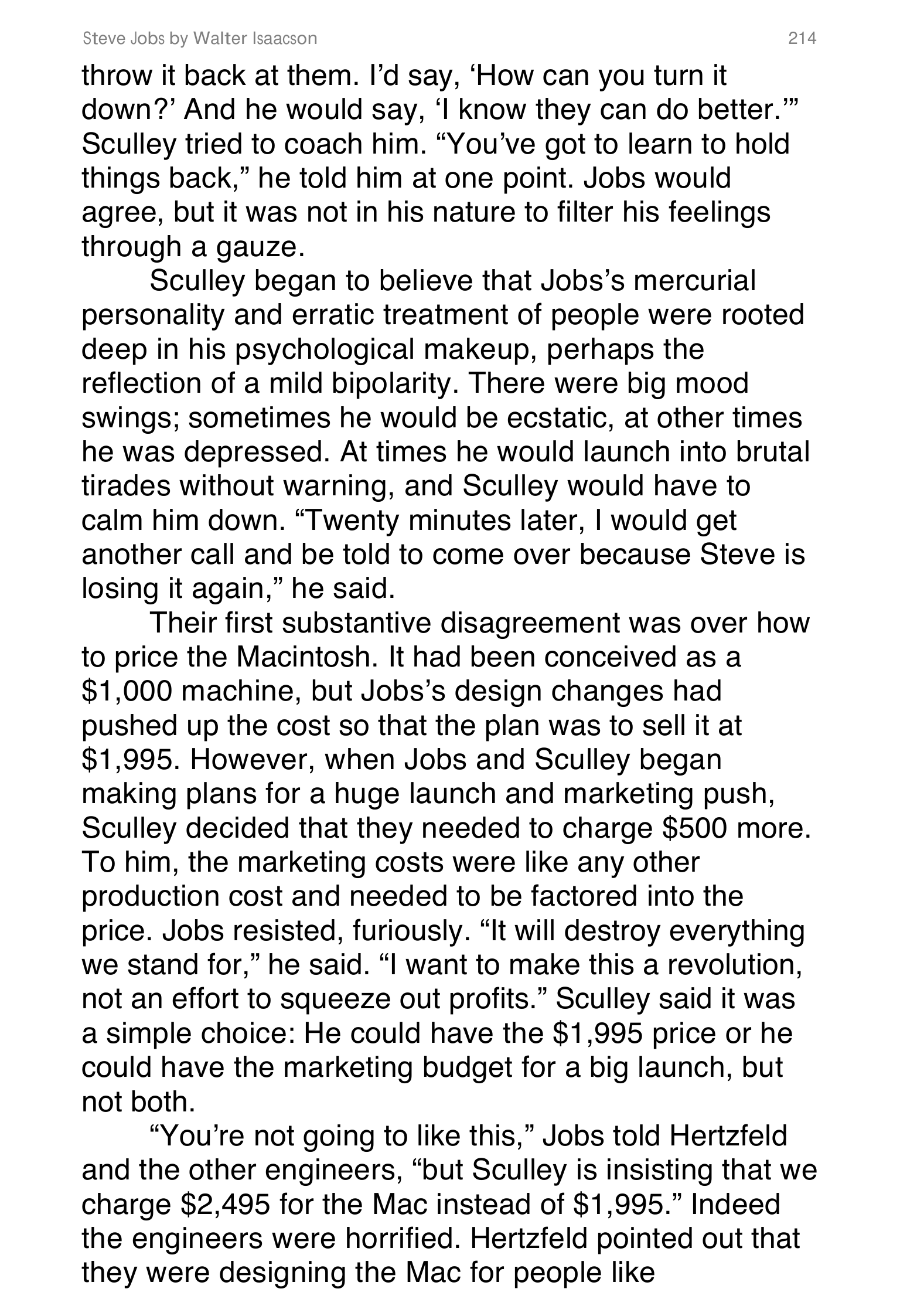 Apple Steve Jobs Biography by Walter Isaacson — page 232