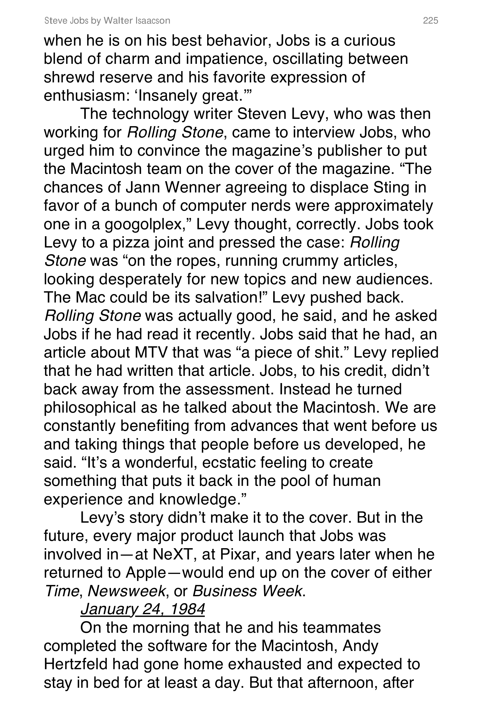 Apple Steve Jobs Biography by Walter Isaacson — page 243