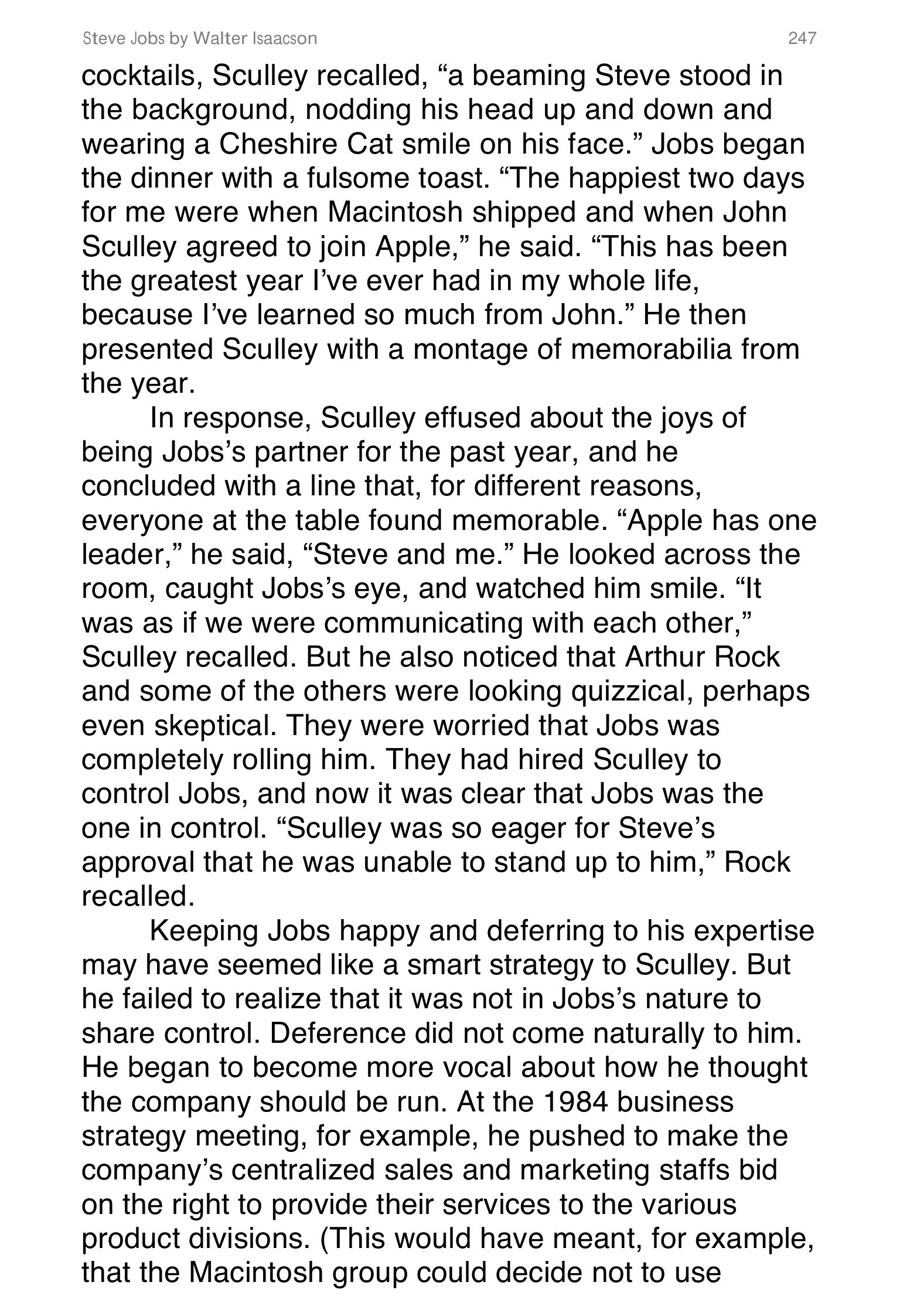 Apple Steve Jobs Biography by Walter Isaacson — page 265