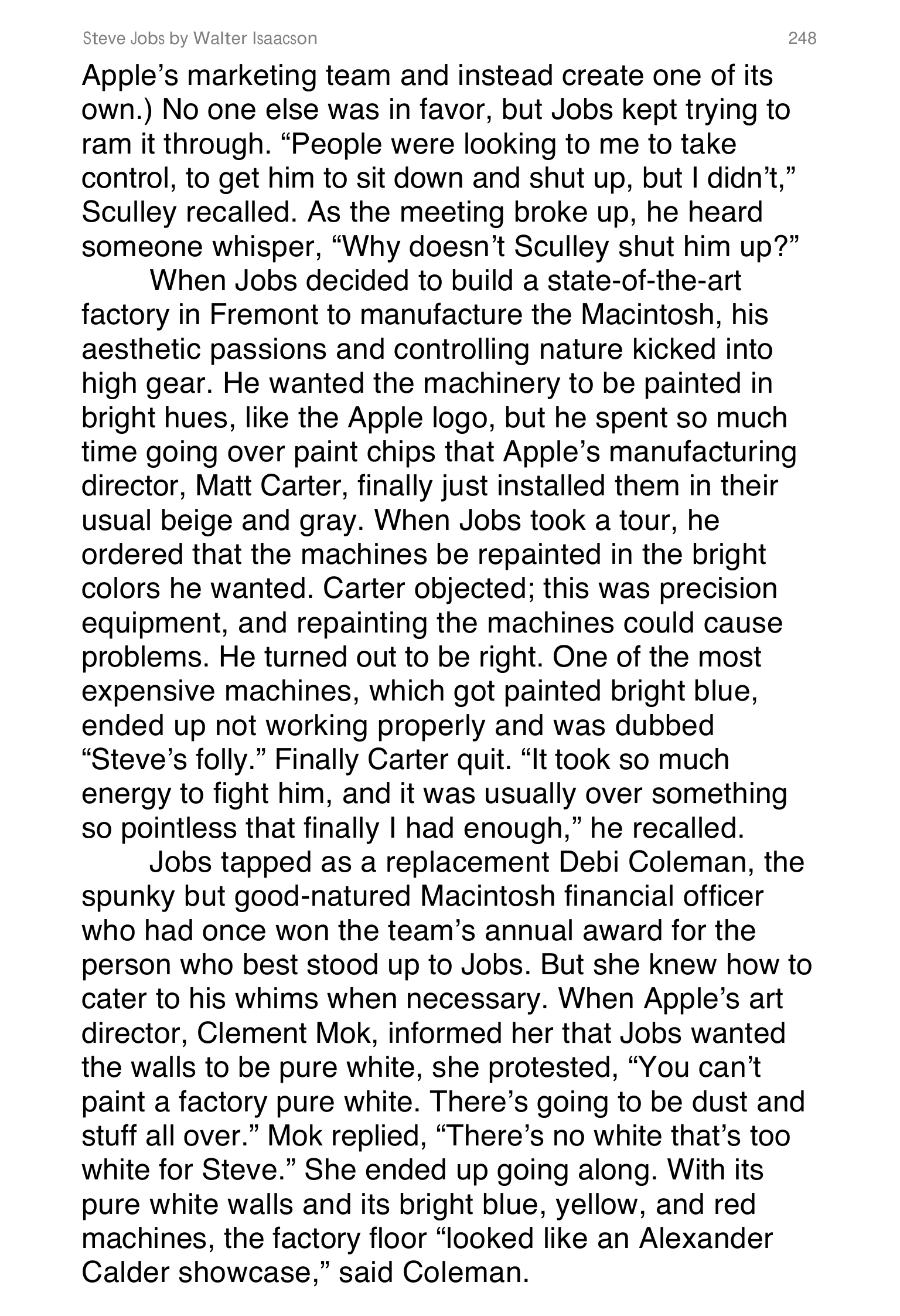 Apple Steve Jobs Biography by Walter Isaacson — page 266