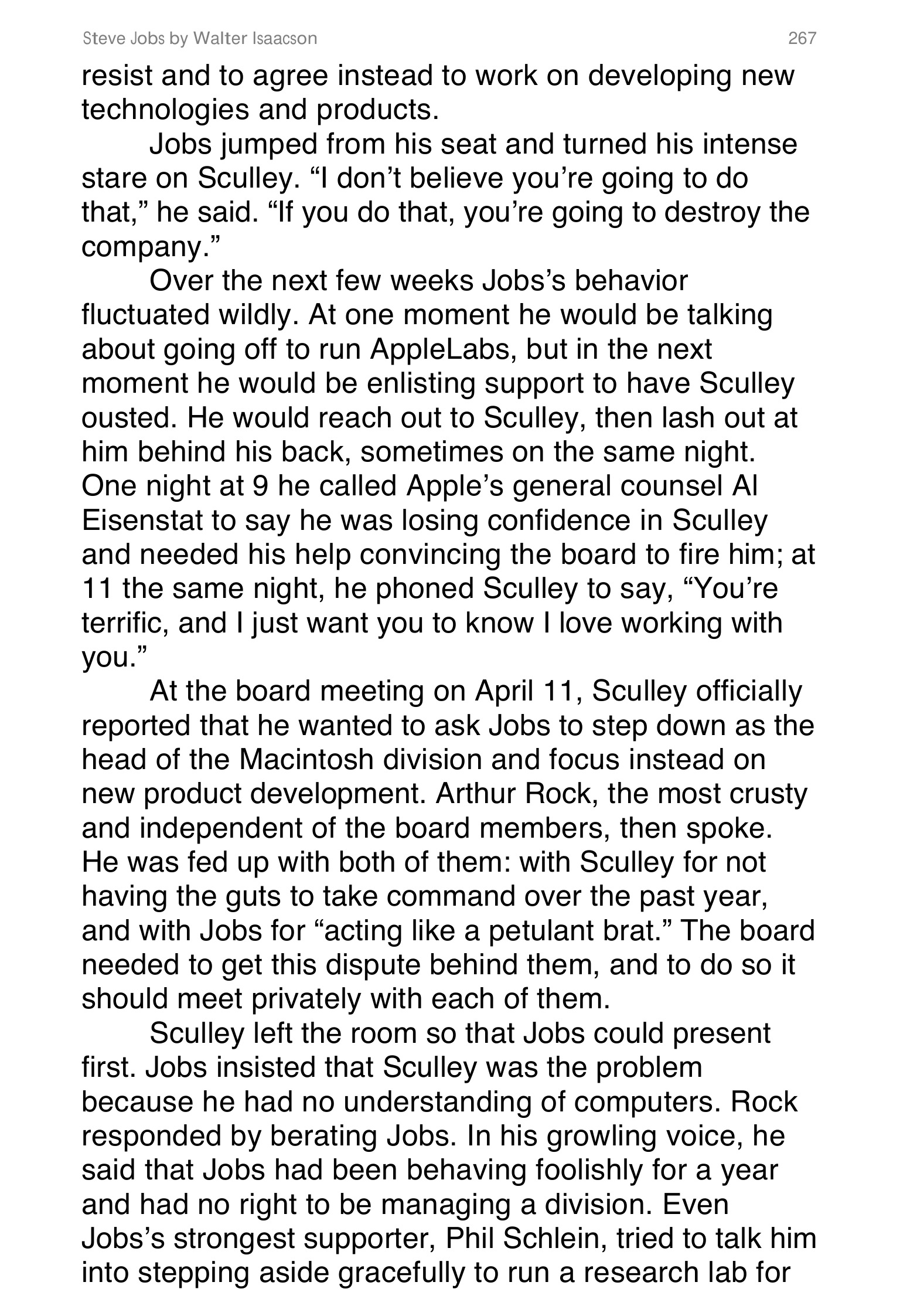 Apple Steve Jobs Biography by Walter Isaacson — page 285