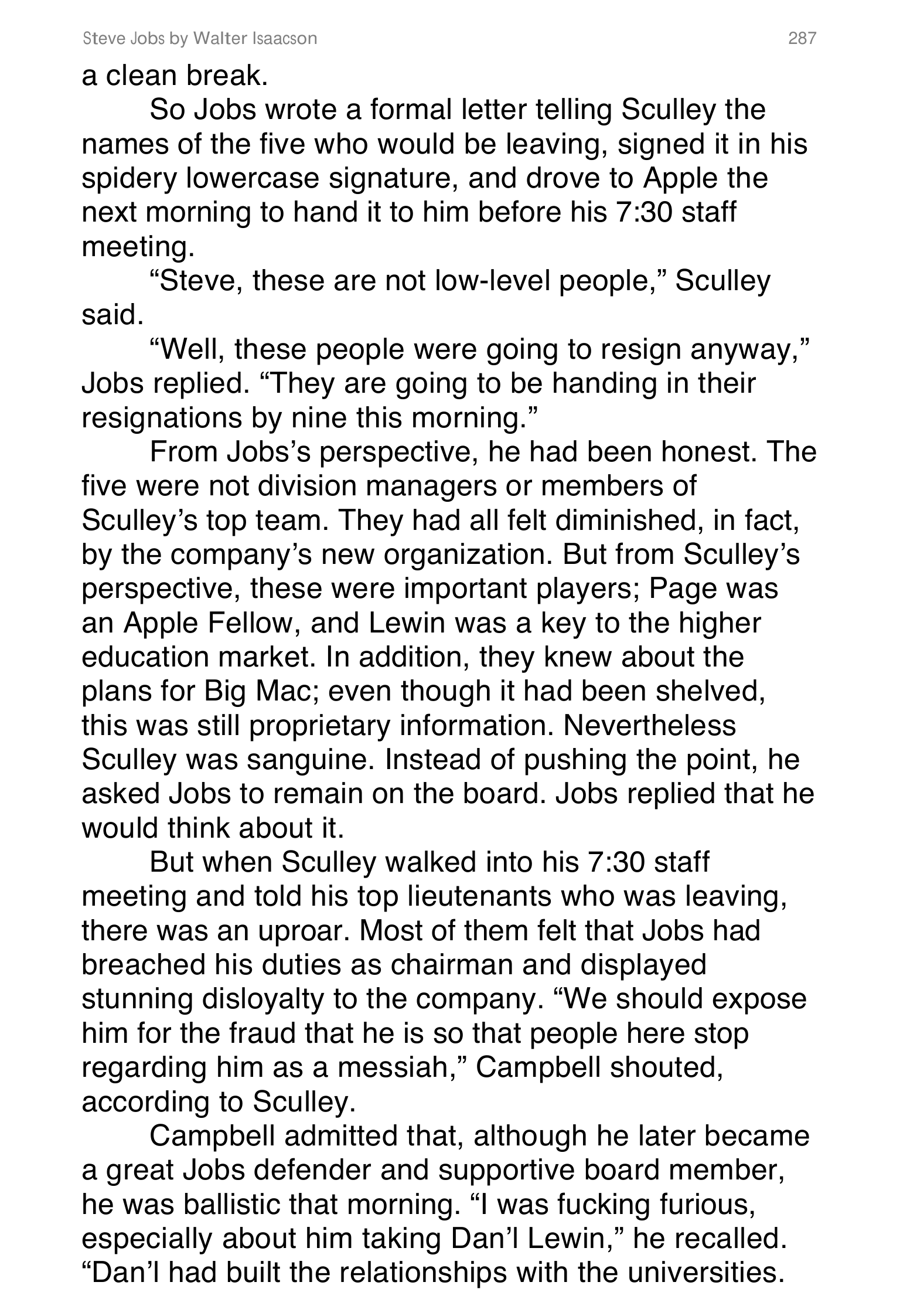 Apple Steve Jobs Biography by Walter Isaacson — page 305