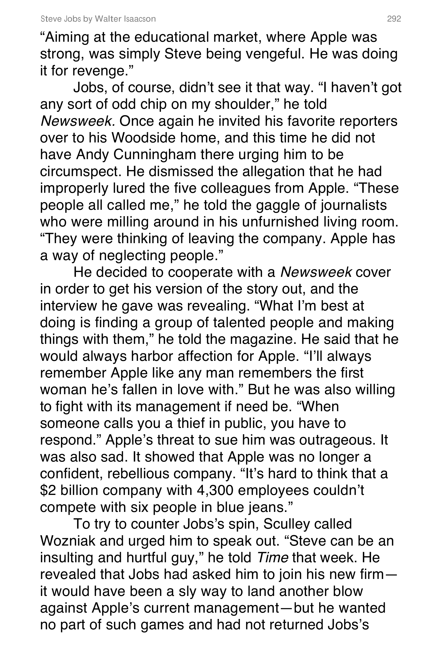Apple Steve Jobs Biography by Walter Isaacson — page 310