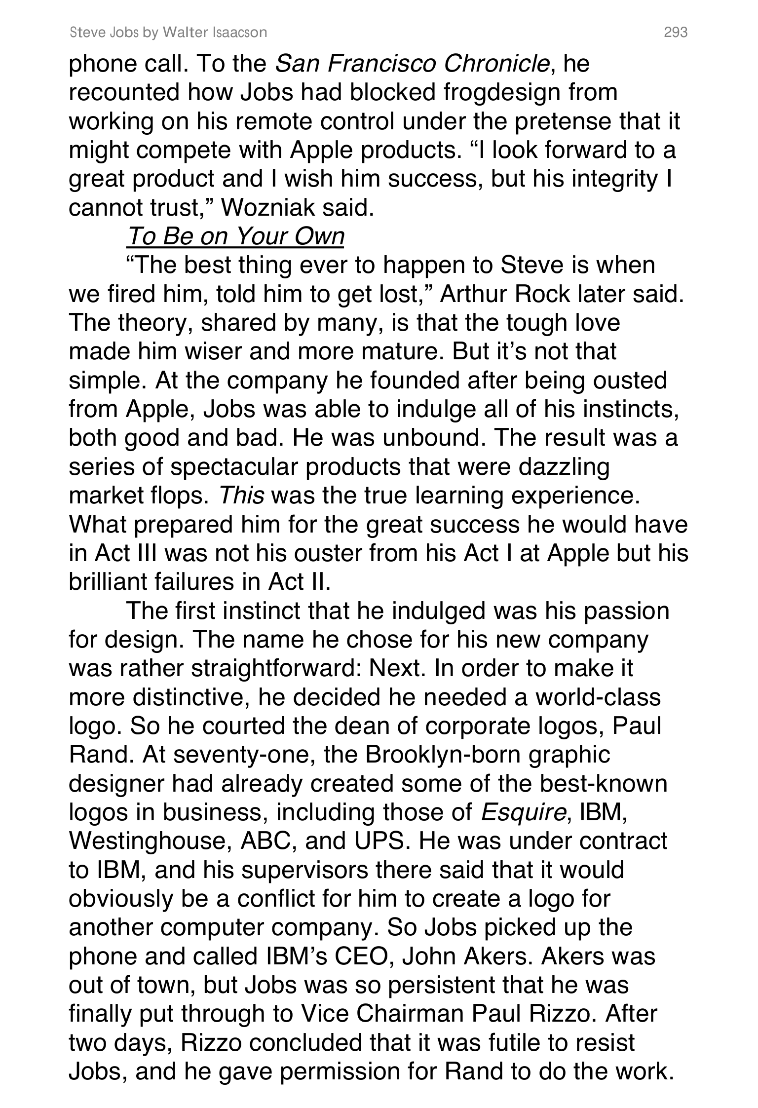 Apple Steve Jobs Biography by Walter Isaacson — page 311