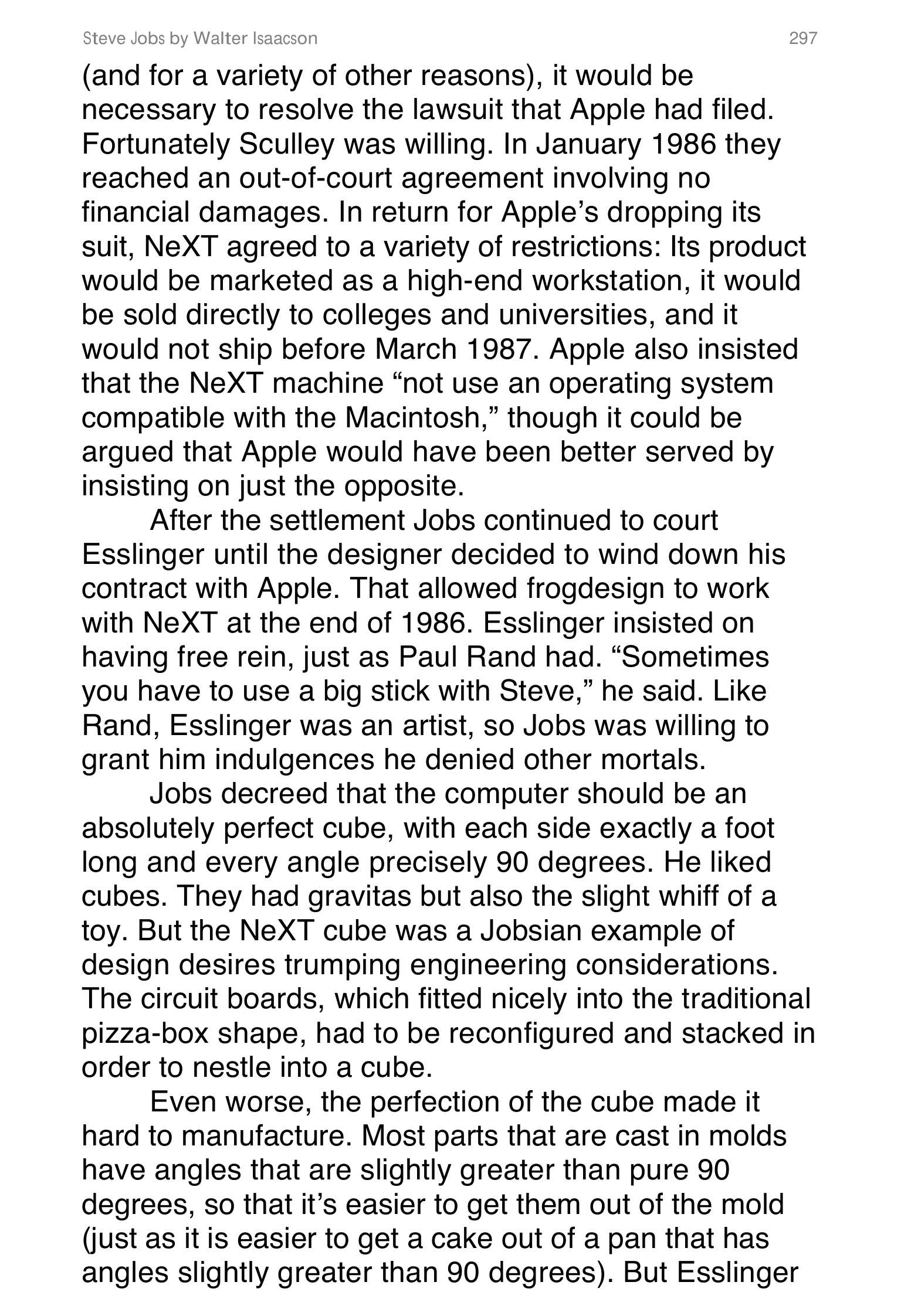 Apple Steve Jobs Biography by Walter Isaacson — page 315