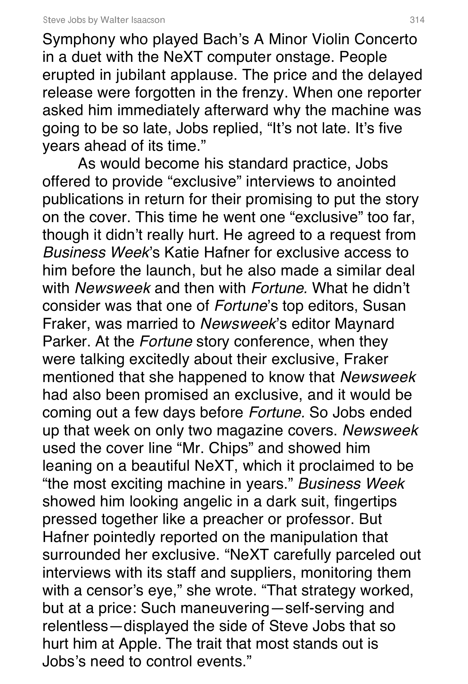 Apple Steve Jobs Biography by Walter Isaacson — page 332