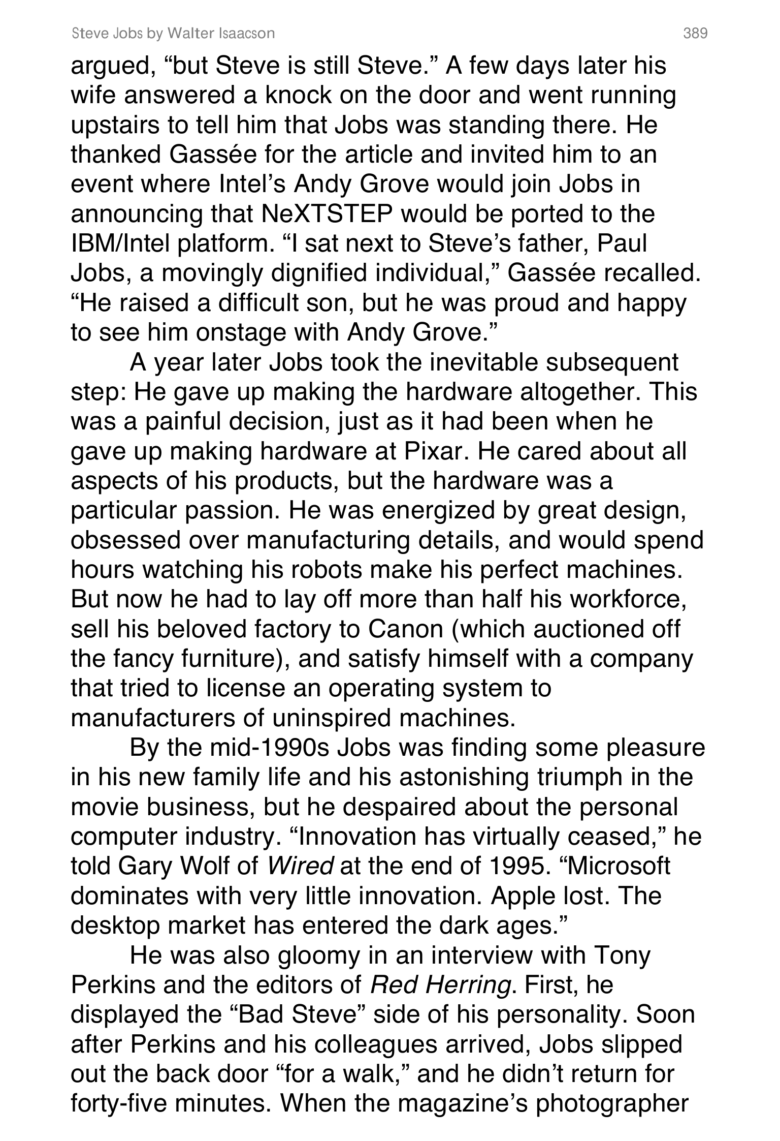 Apple Steve Jobs Biography by Walter Isaacson — page 407