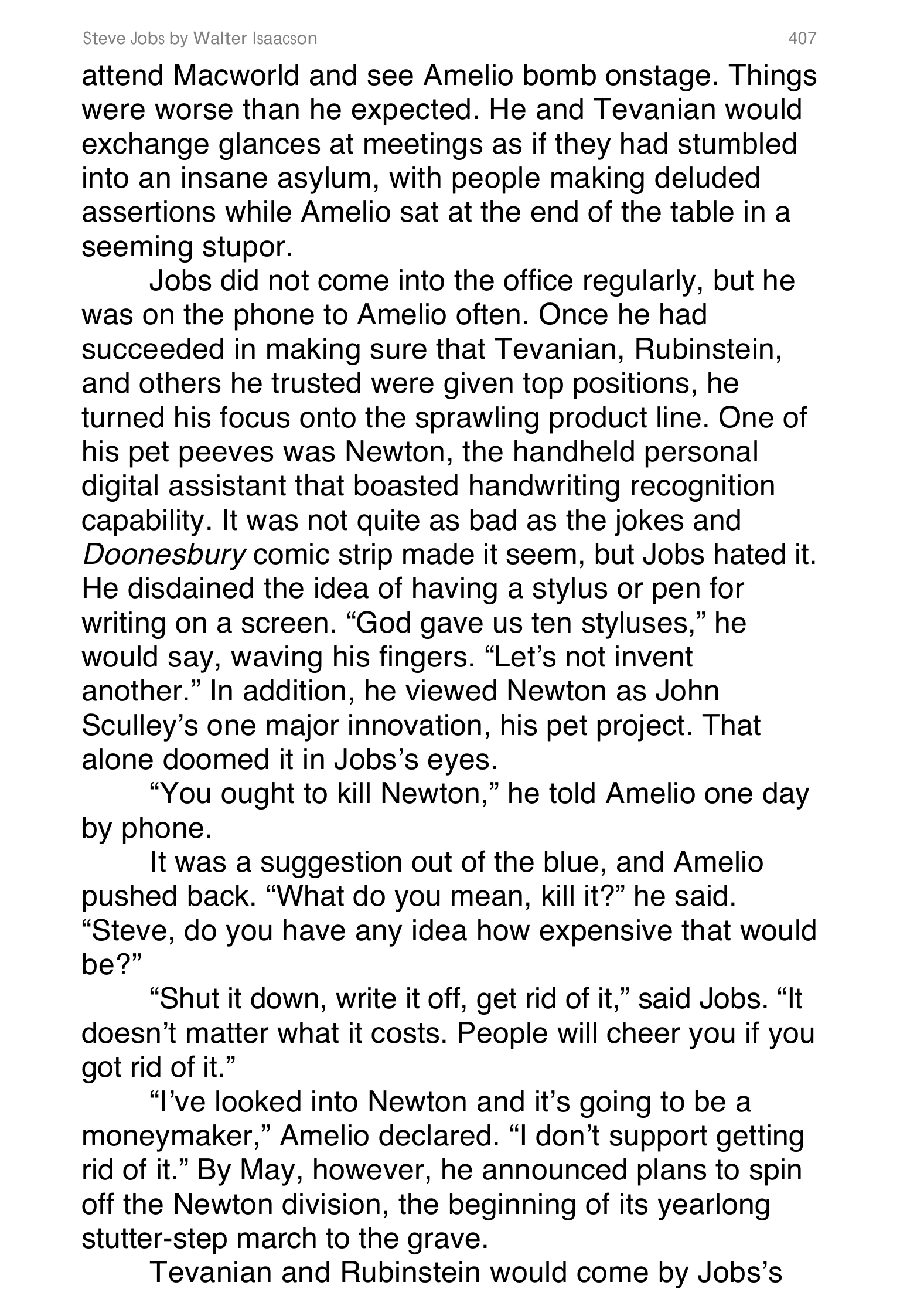 Apple Steve Jobs Biography by Walter Isaacson — page 425