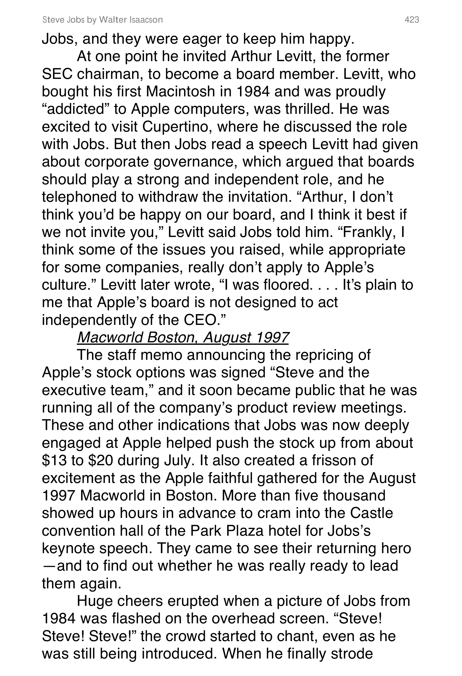 Apple Steve Jobs Biography by Walter Isaacson — page 441