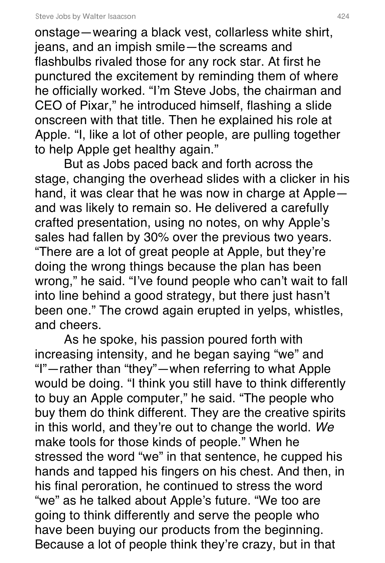 Apple Steve Jobs Biography by Walter Isaacson — page 442
