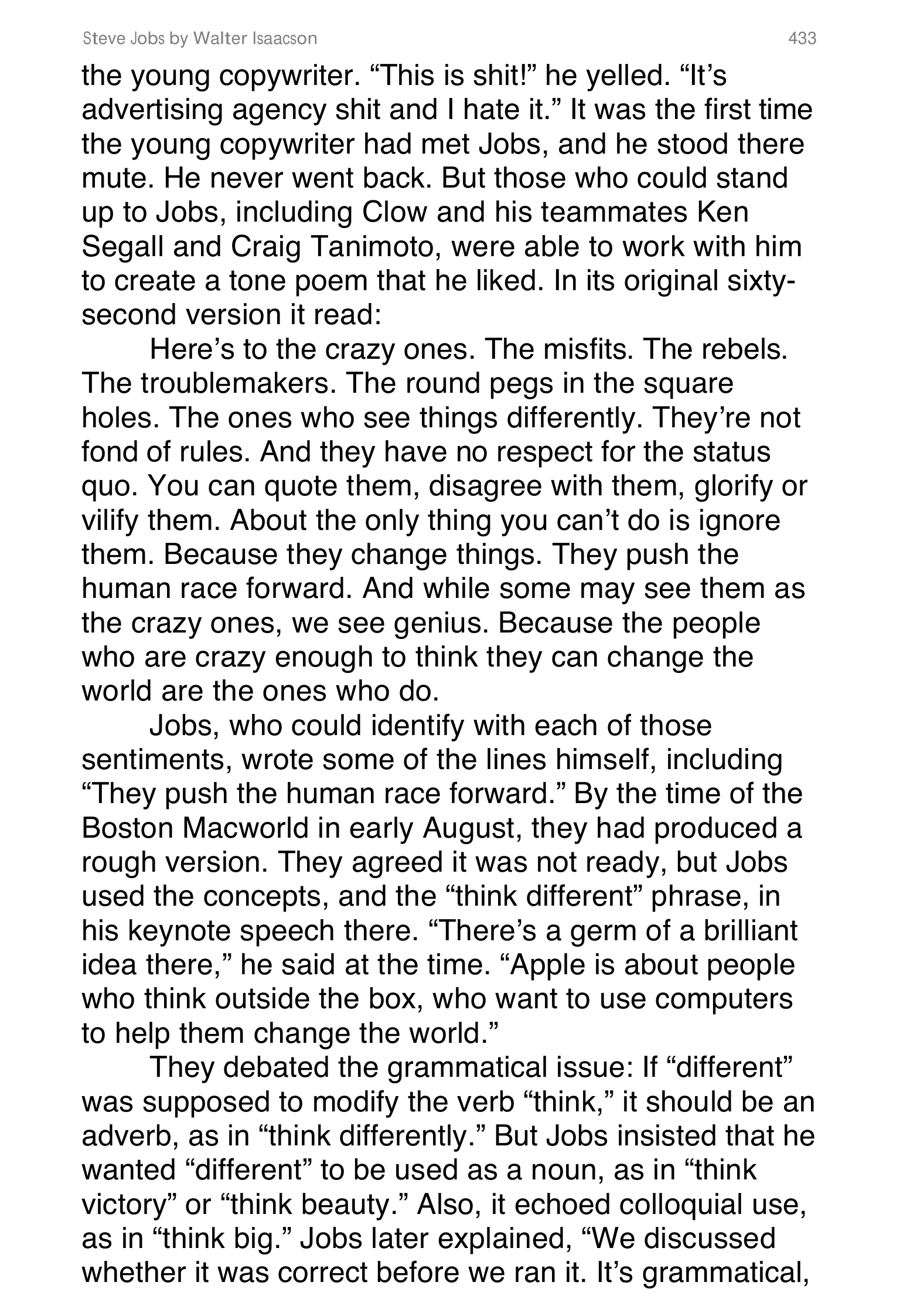 Apple Steve Jobs Biography by Walter Isaacson — page 451