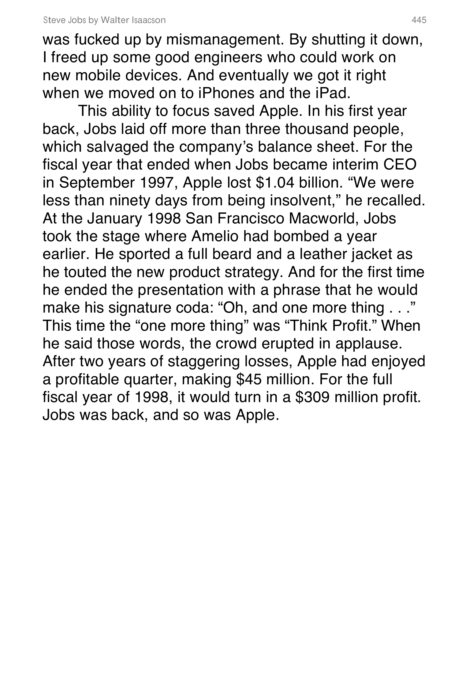 Apple Steve Jobs Biography by Walter Isaacson — page 463