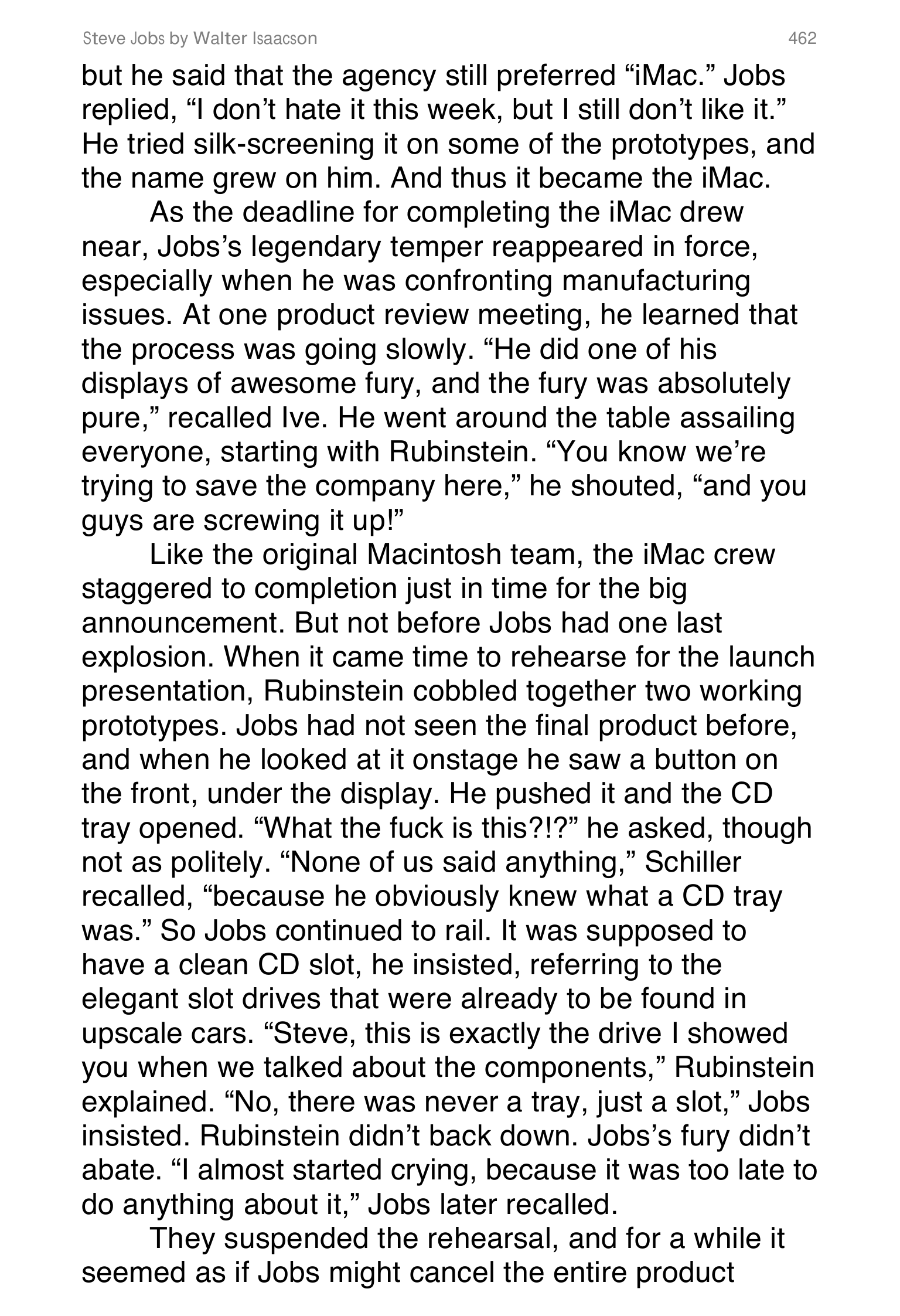 Apple Steve Jobs Biography by Walter Isaacson — page 480
