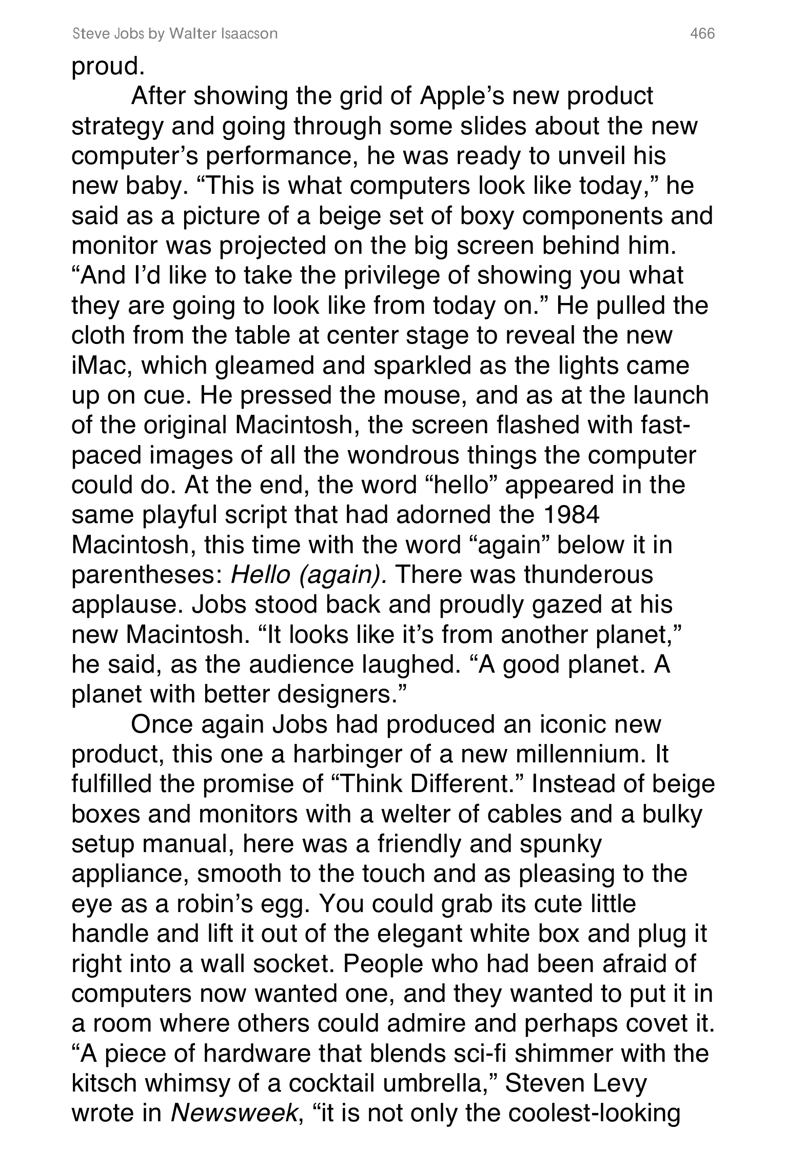 Apple Steve Jobs Biography by Walter Isaacson — page 484