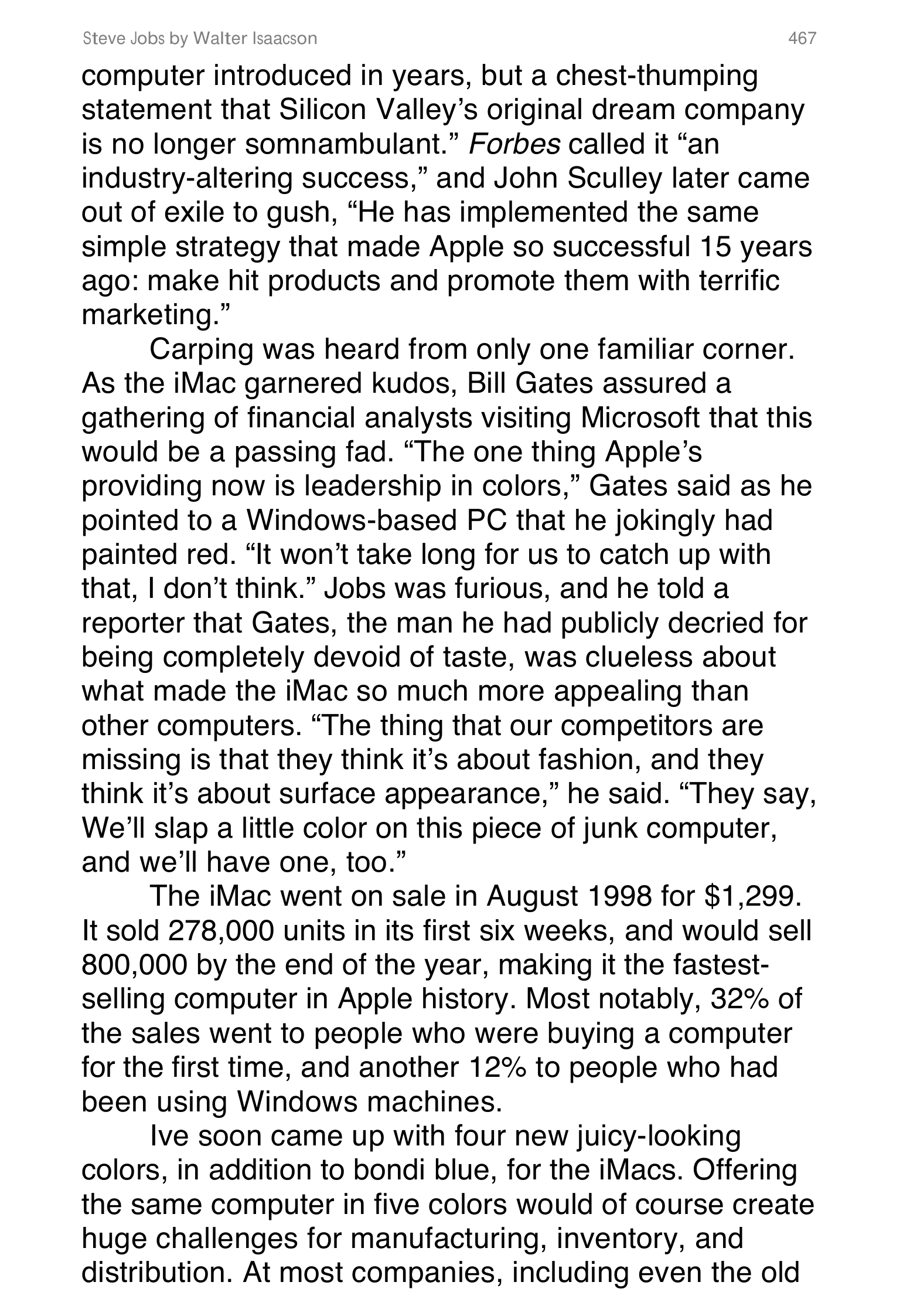 Apple Steve Jobs Biography by Walter Isaacson — page 485