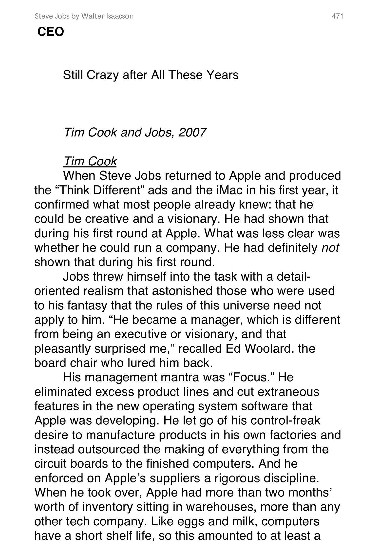 Apple Steve Jobs Biography by Walter Isaacson — page 489