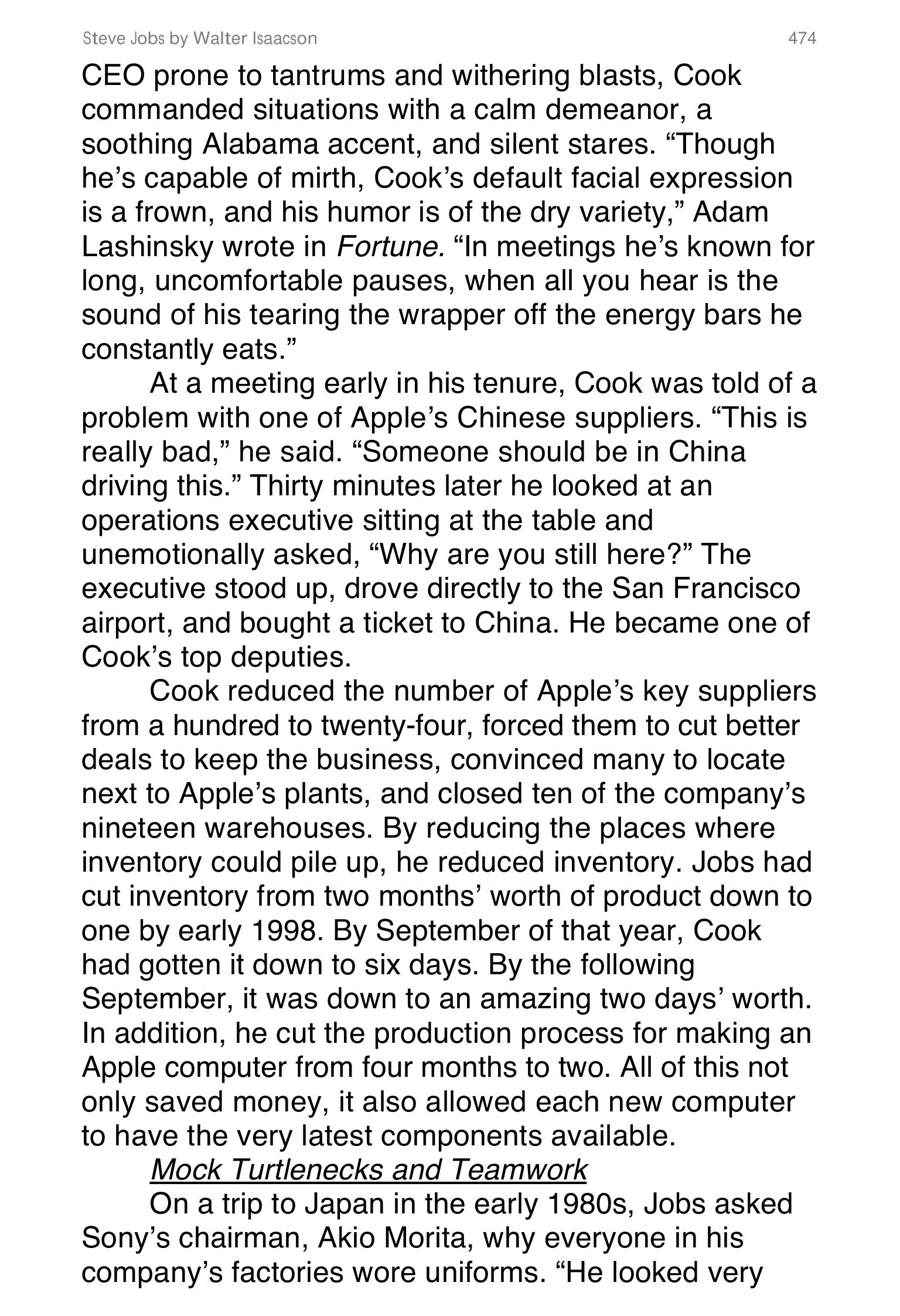 Apple Steve Jobs Biography by Walter Isaacson — page 492