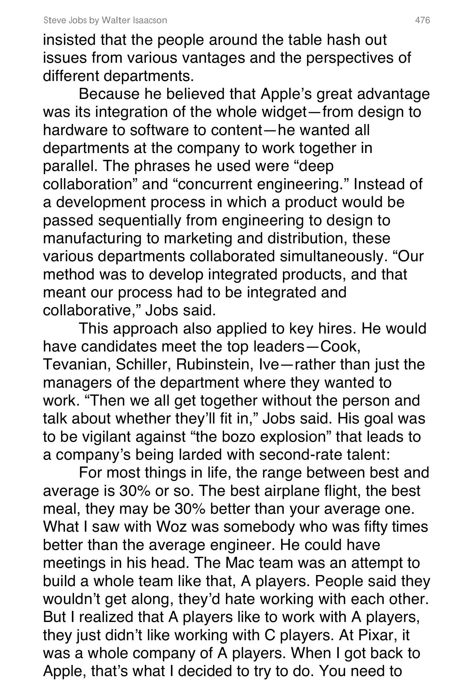 Apple Steve Jobs Biography by Walter Isaacson — page 494