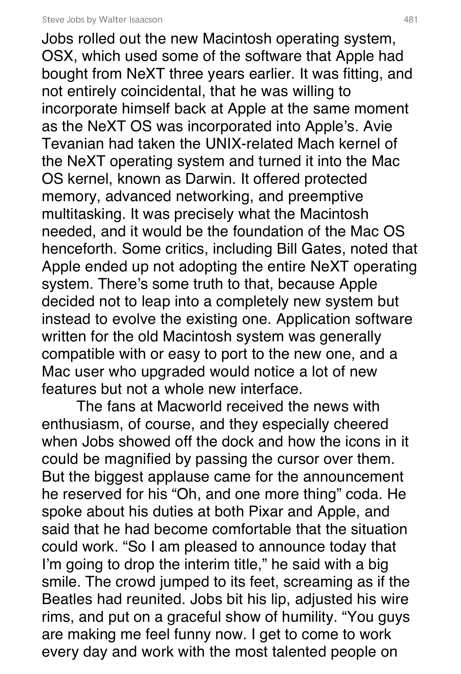 Apple Steve Jobs Biography by Walter Isaacson — page 499