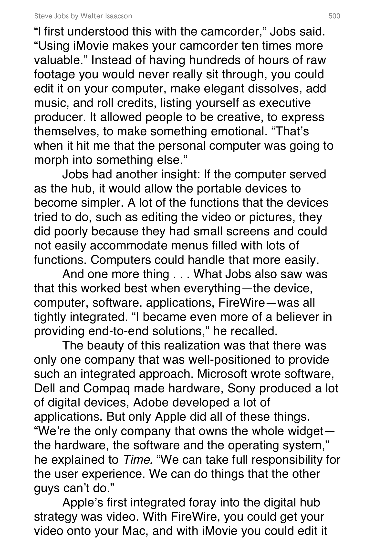 Apple Steve Jobs Biography by Walter Isaacson — page 518