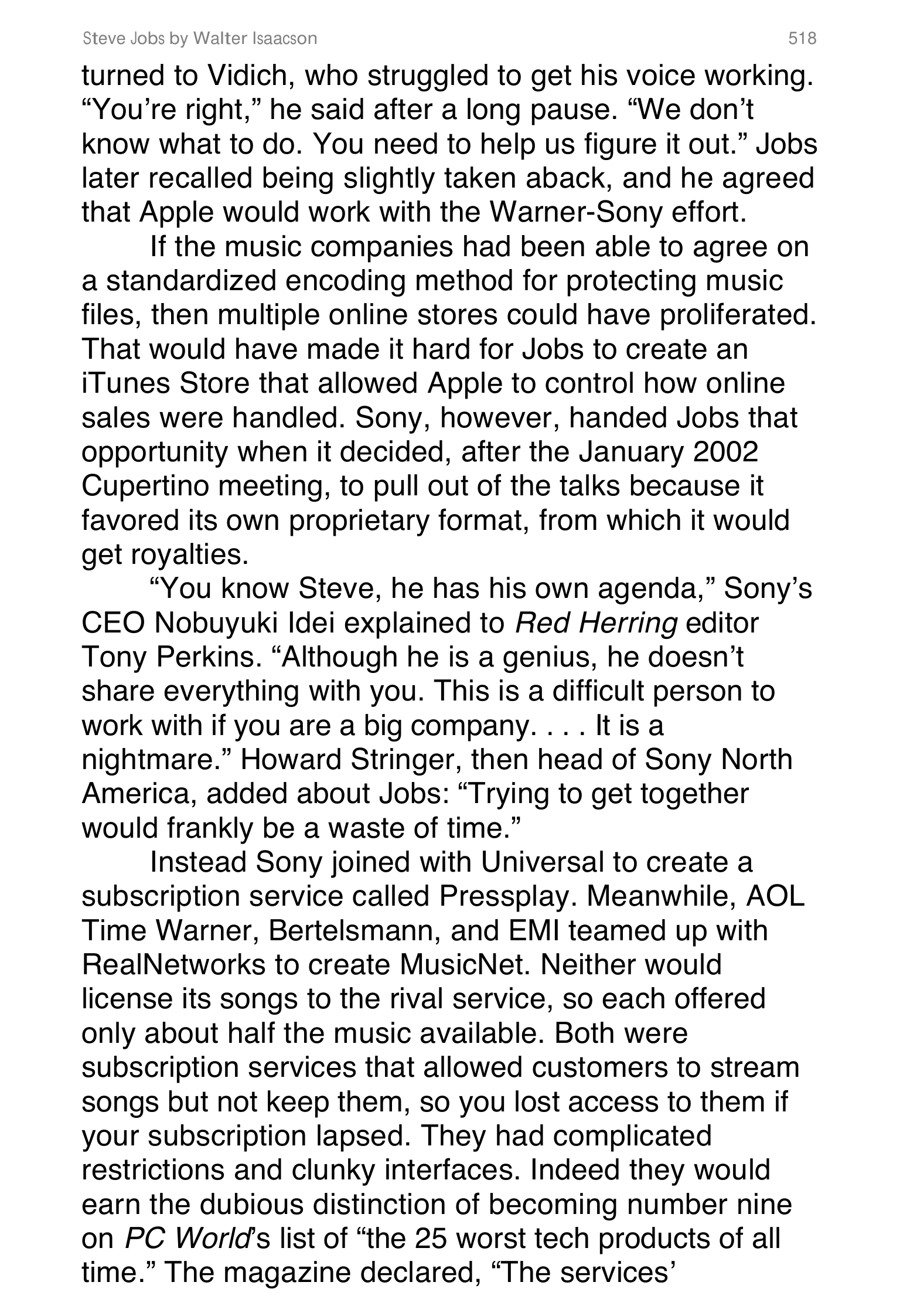 Apple Steve Jobs Biography by Walter Isaacson — page 536
