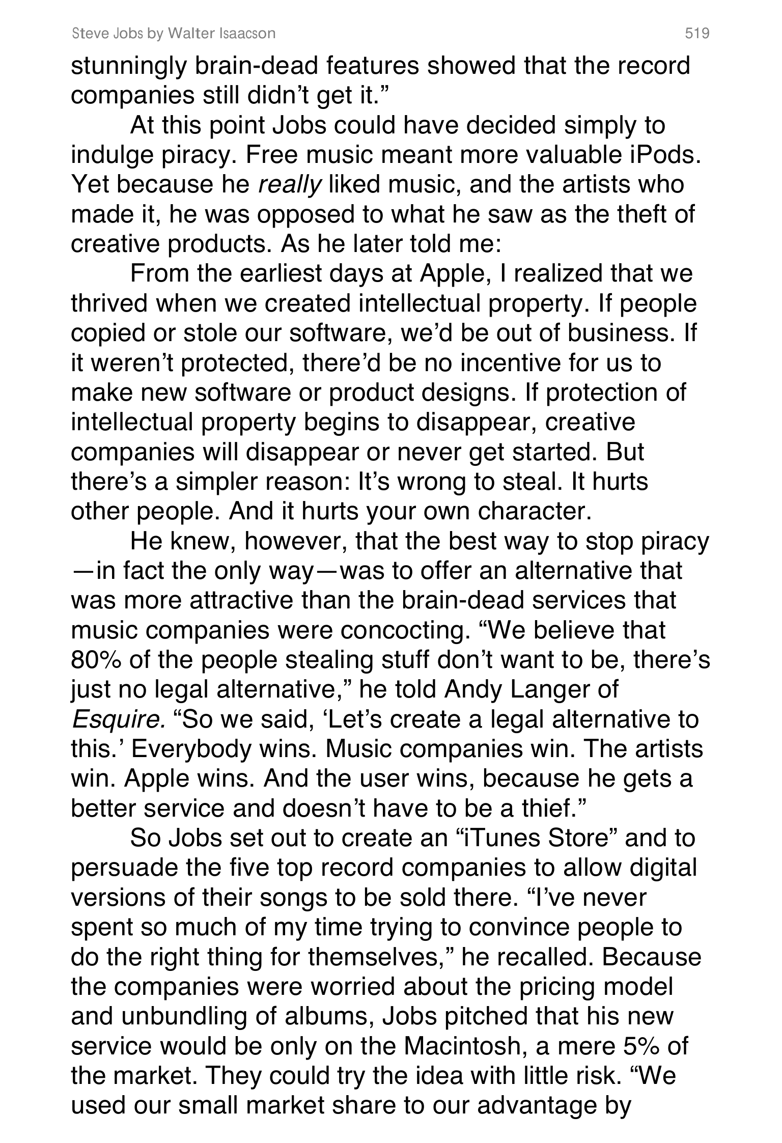 Apple Steve Jobs Biography by Walter Isaacson — page 537