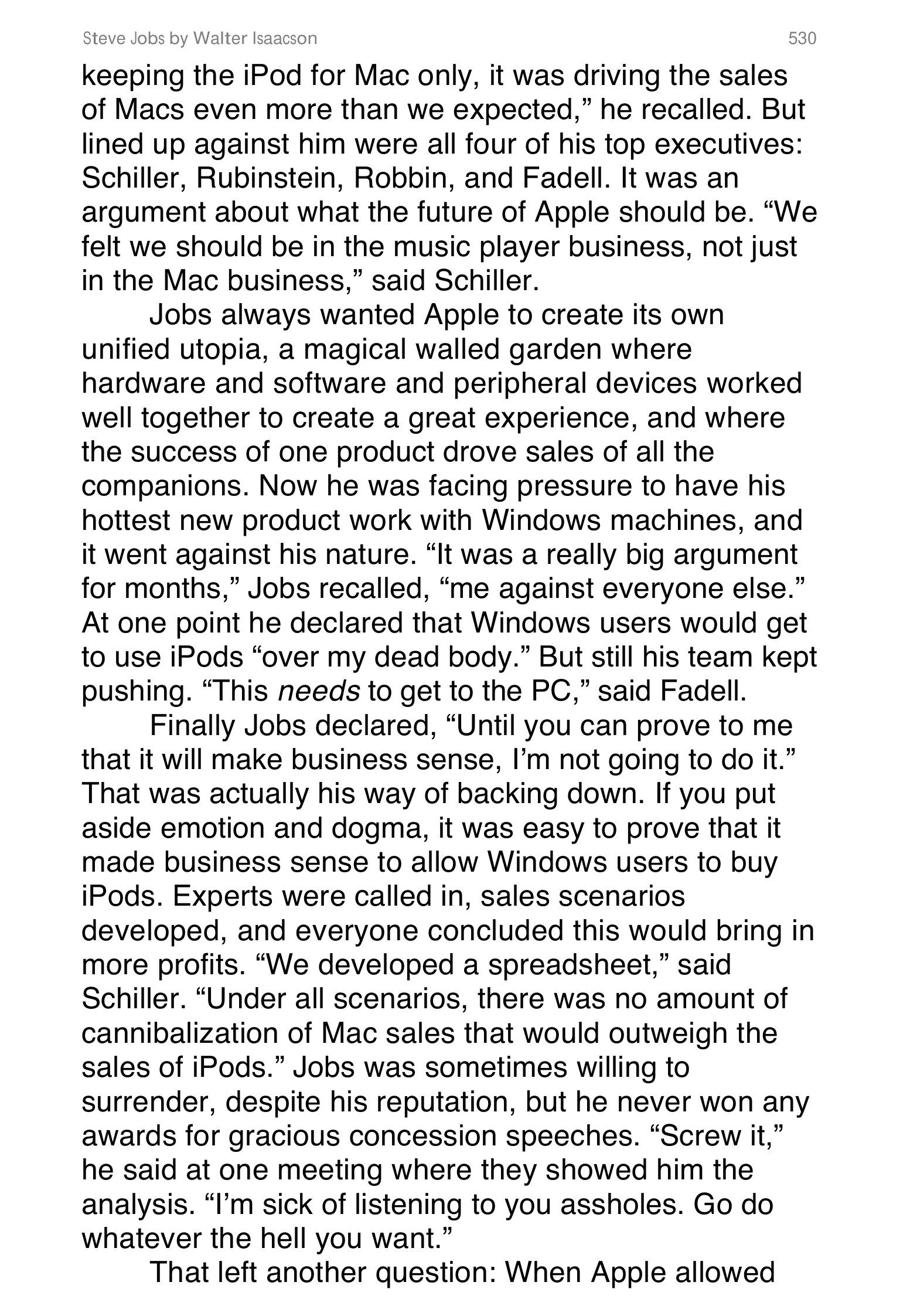 Apple Steve Jobs Biography by Walter Isaacson — page 548