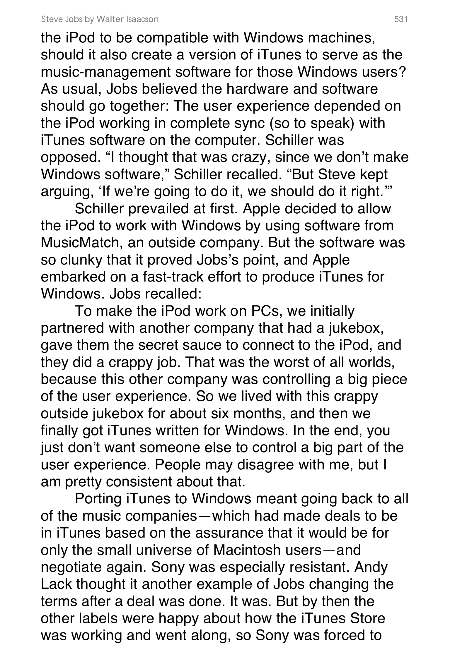 Apple Steve Jobs Biography by Walter Isaacson — page 549