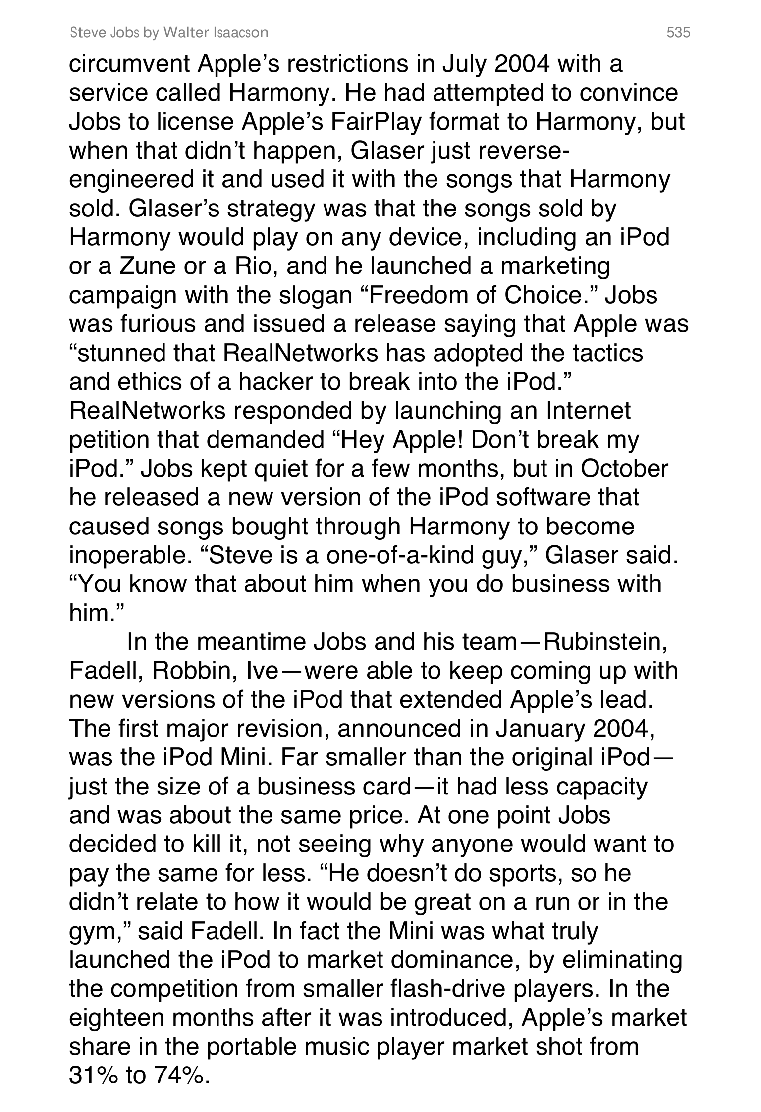 Apple Steve Jobs Biography by Walter Isaacson — page 553